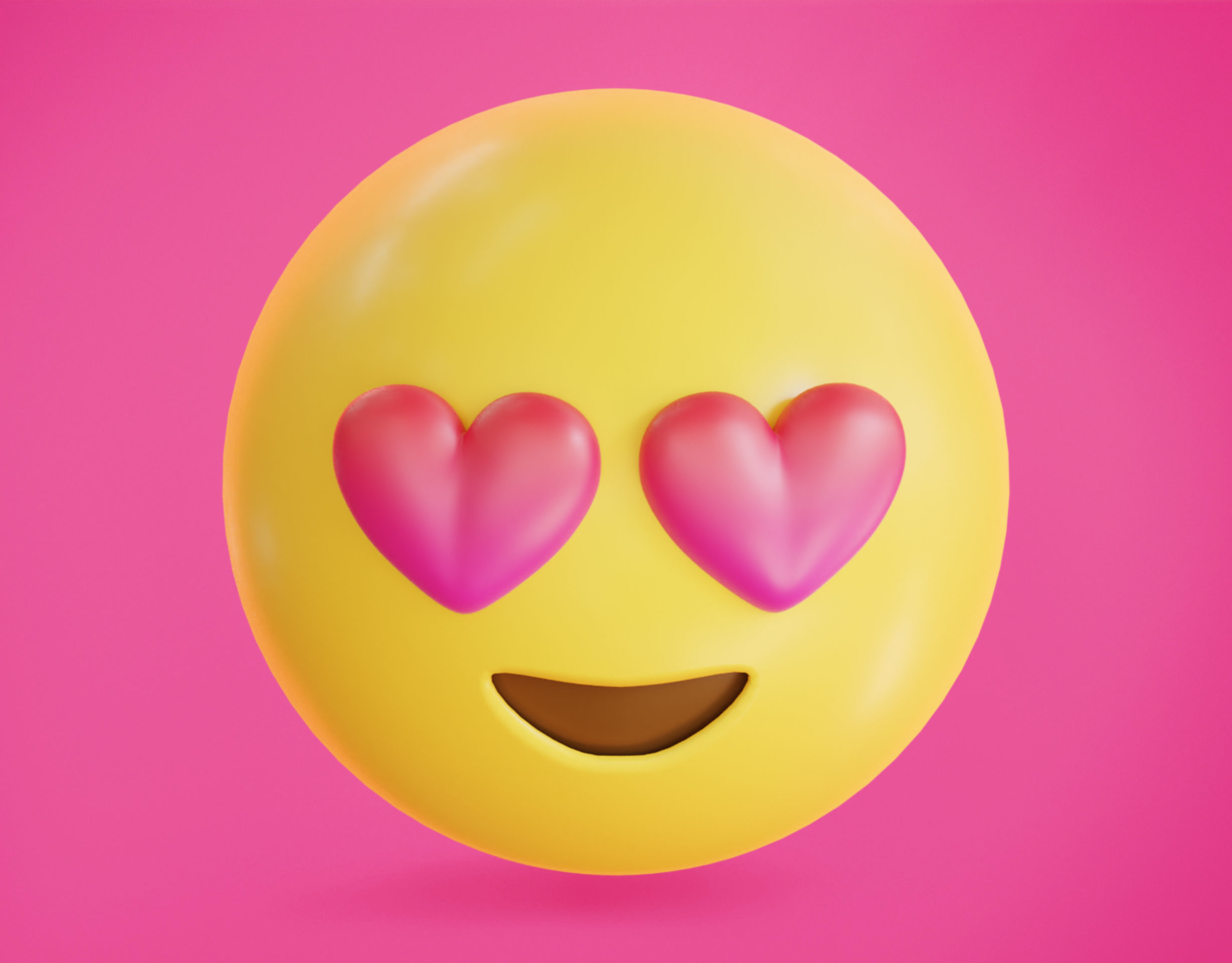 3D model Smiling face with Heart Eyes Animated Emoji VR / AR / low-poly ...