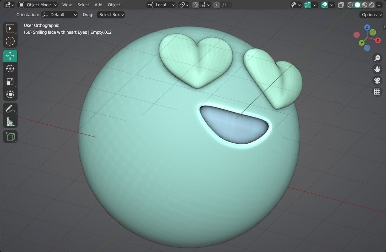 3D model Smiling face with Heart Eyes Animated Emoji VR / AR / low-poly ...