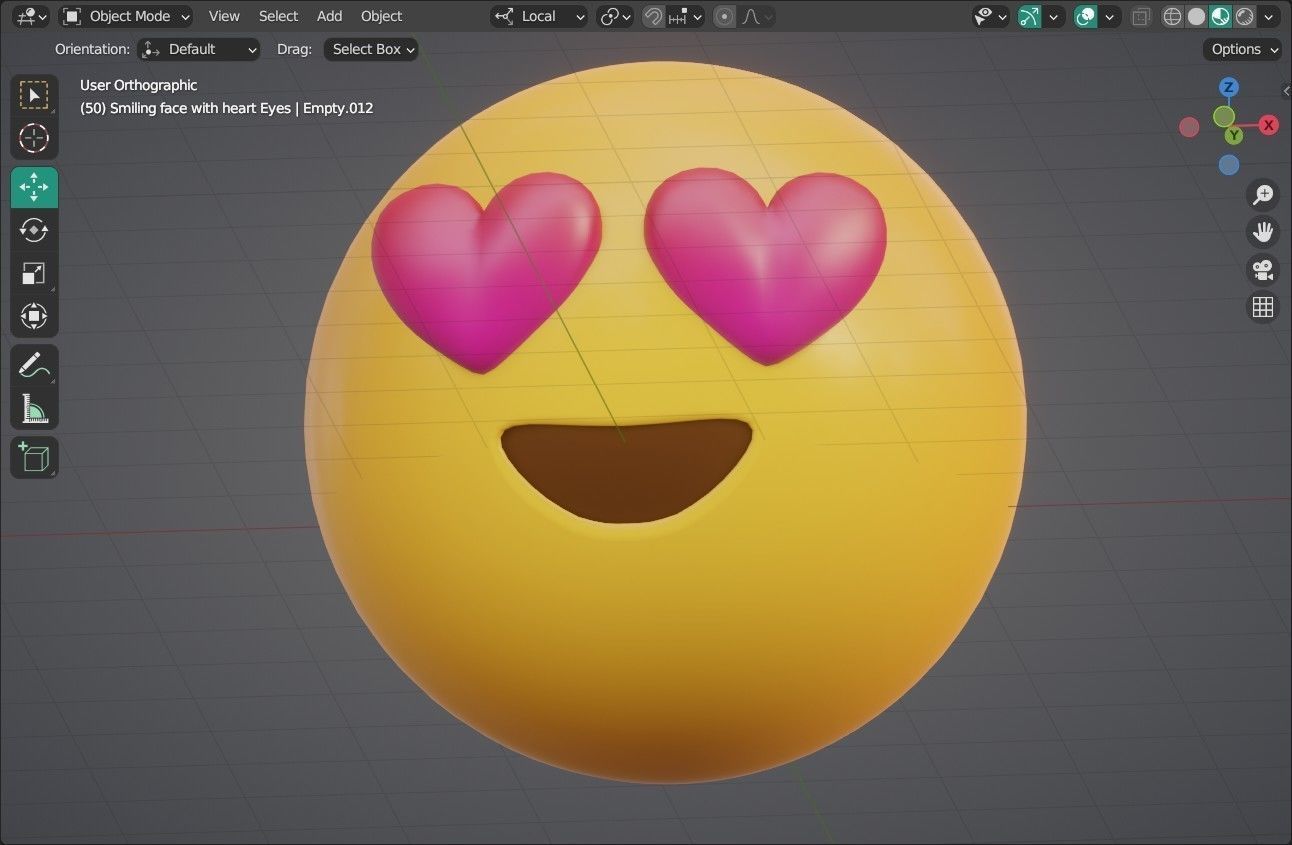 3D model Smiling face with Heart Eyes Animated Emoji VR / AR / low-poly ...