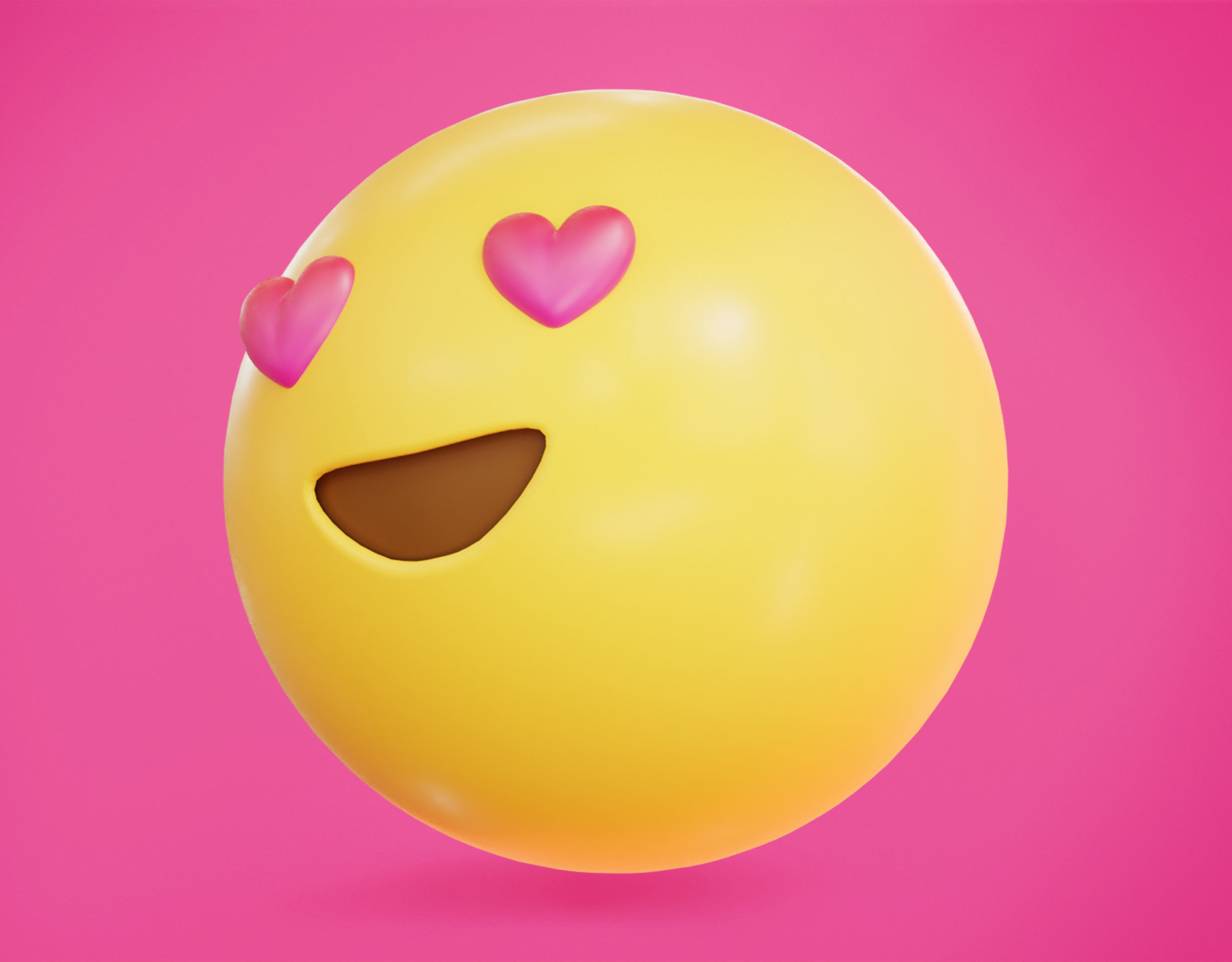 3D model Smiling face with Heart Eyes Animated Emoji VR / AR / low-poly ...