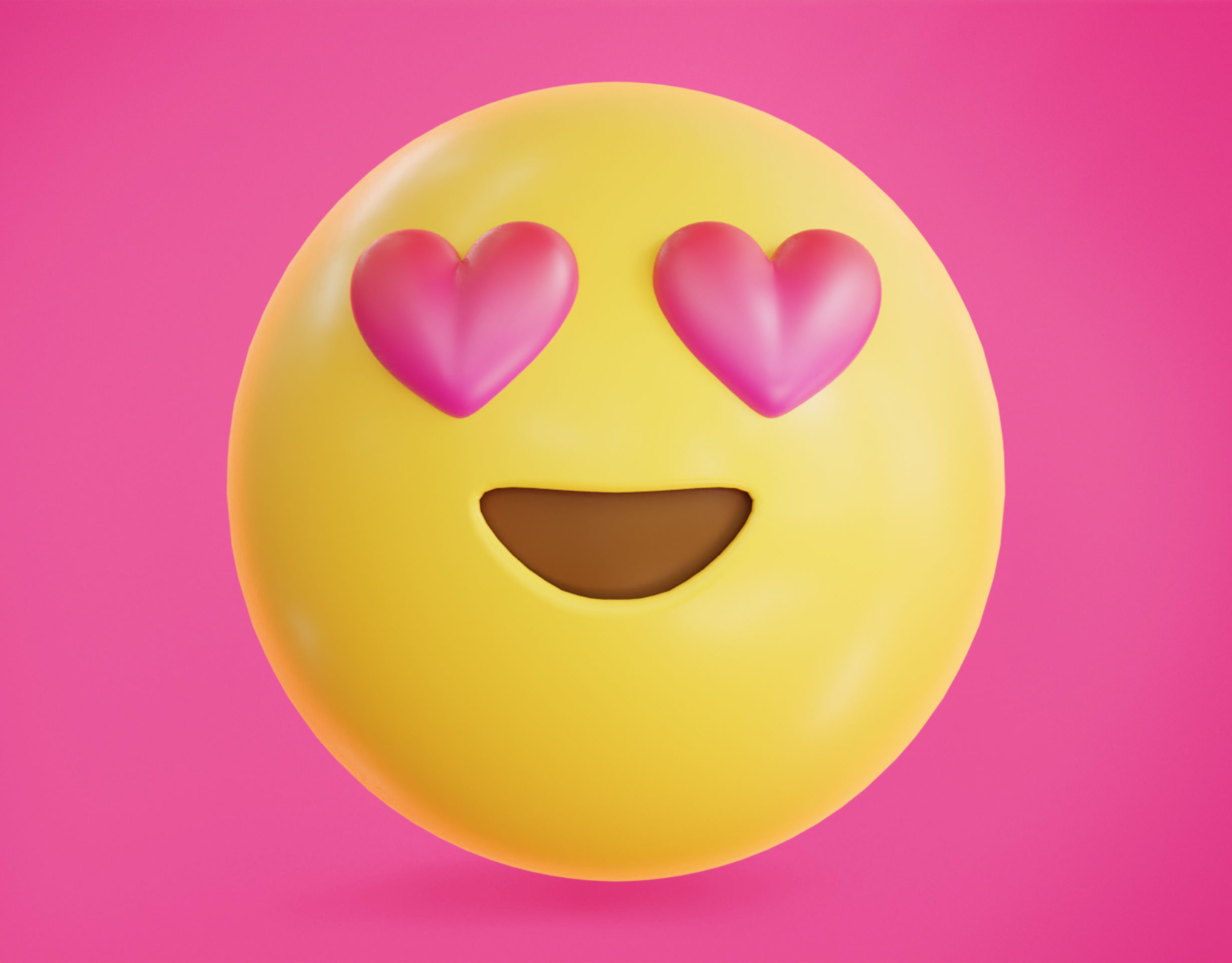 3D model Smiling face with Heart Eyes Animated Emoji VR / AR / low-poly ...