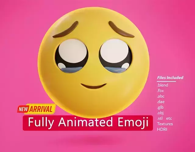 Smiling face holding back Tears Animated Emoji