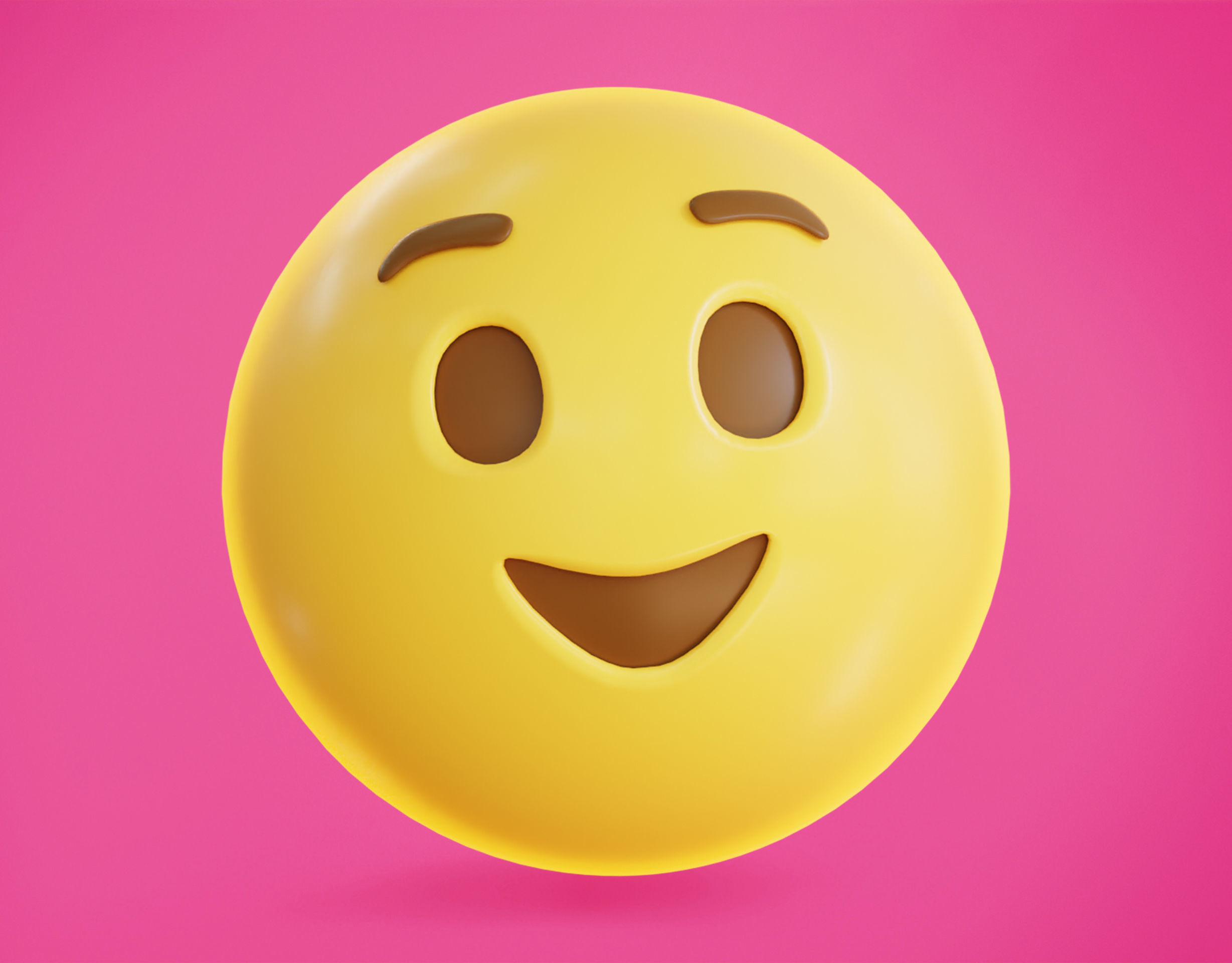 Smiling face Animated Emoji Low-poly 3D model_4