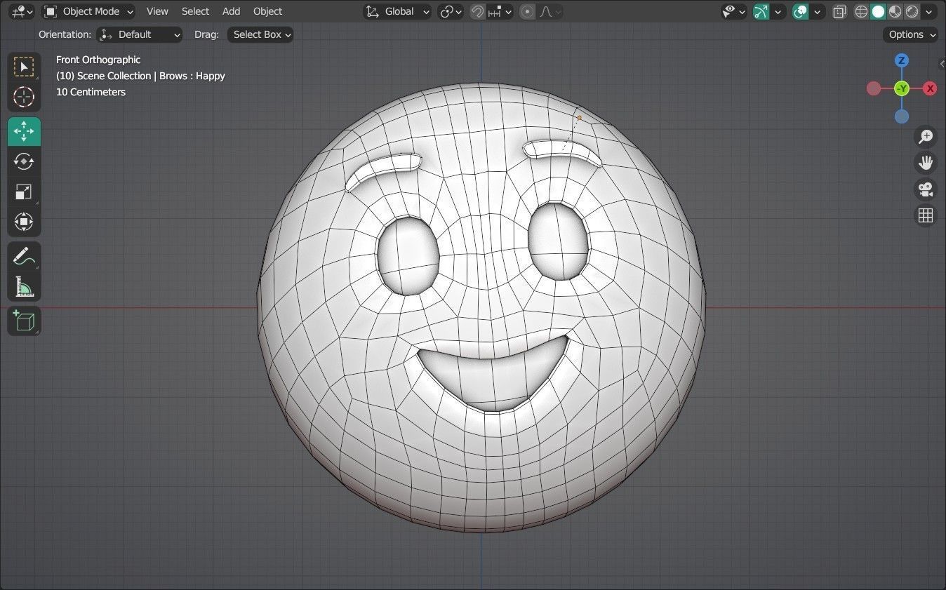 Smiling face Animated Emoji Low-poly 3D model_8