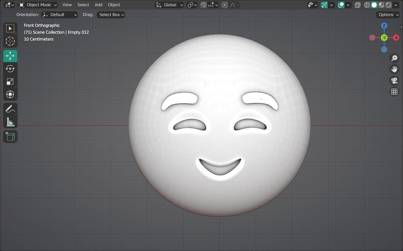 Smiling face Animated Emoji Low-poly 3D model_13