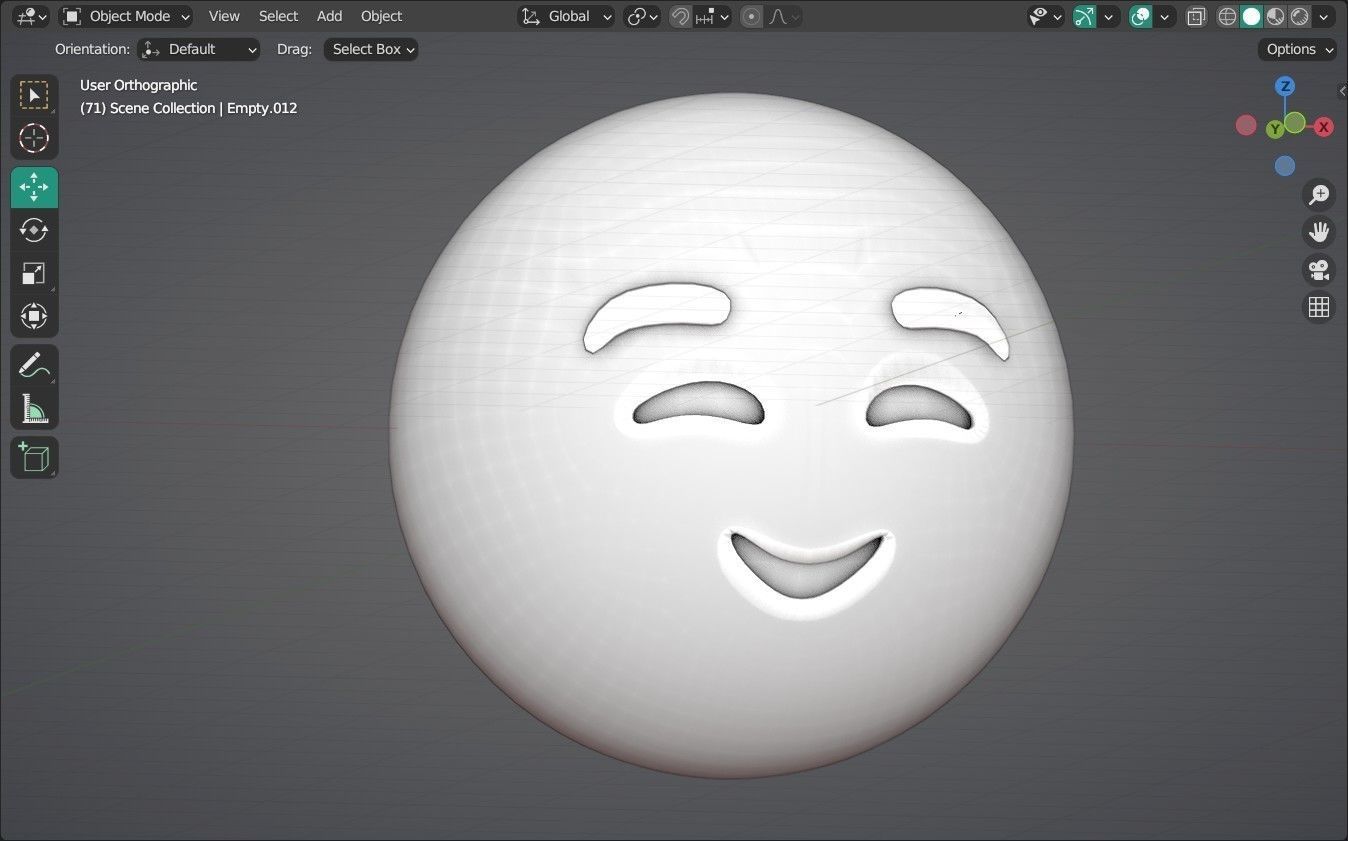 Smiling face Animated Emoji Low-poly 3D model_14