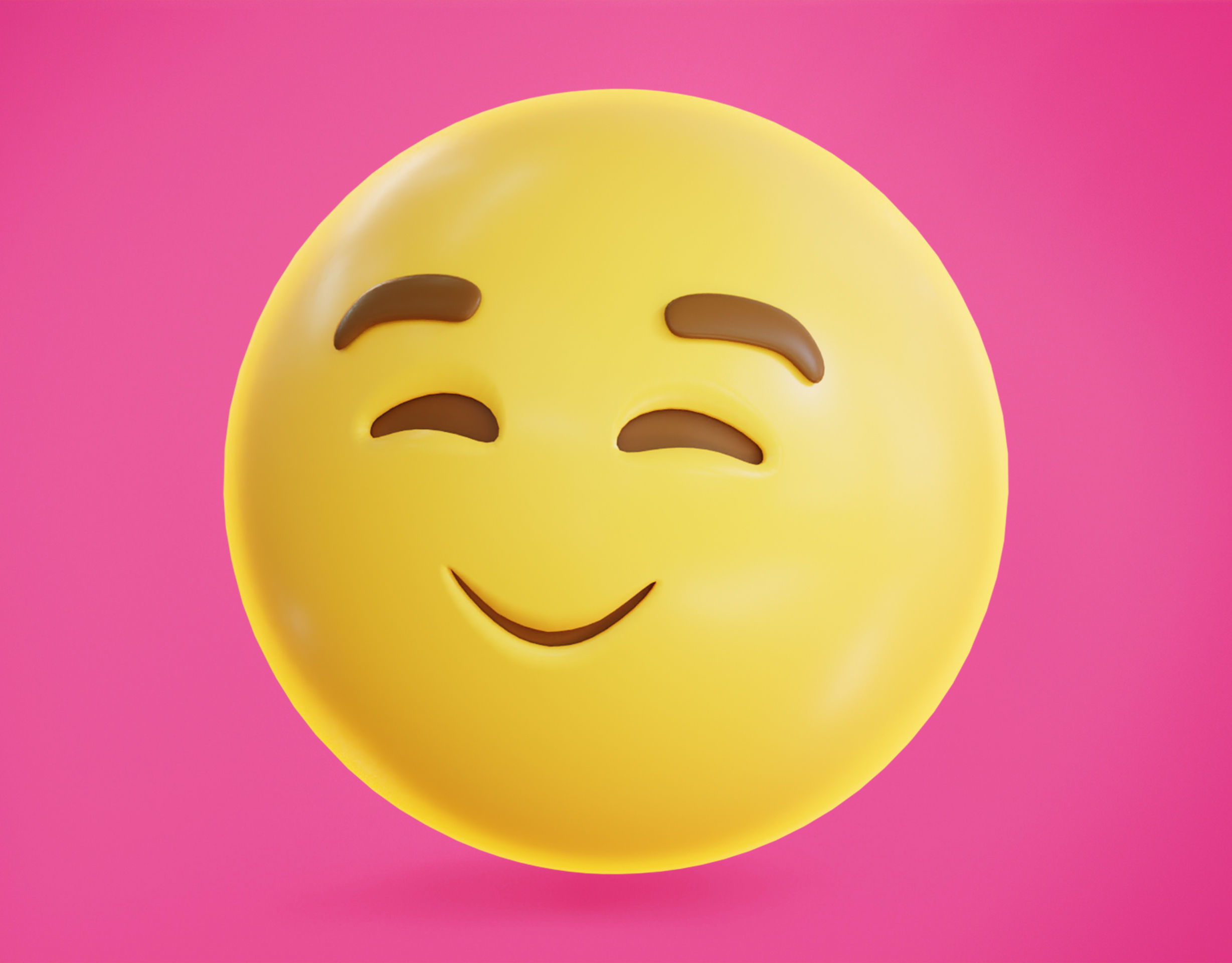 Smiling face Animated Emoji Low-poly 3D model_12