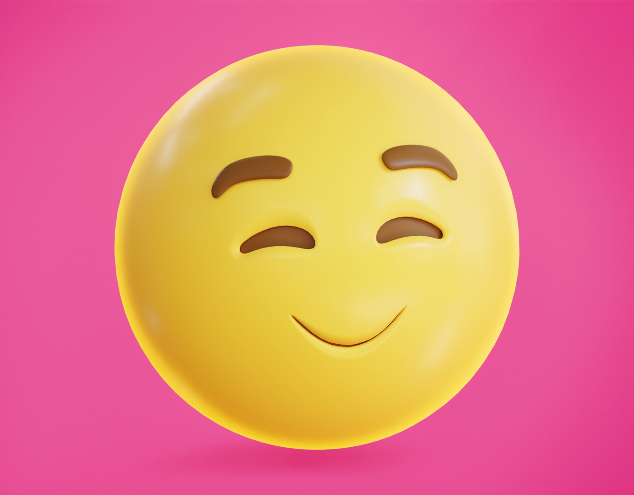 Smiling face Animated Emoji Low-poly 3D model_6