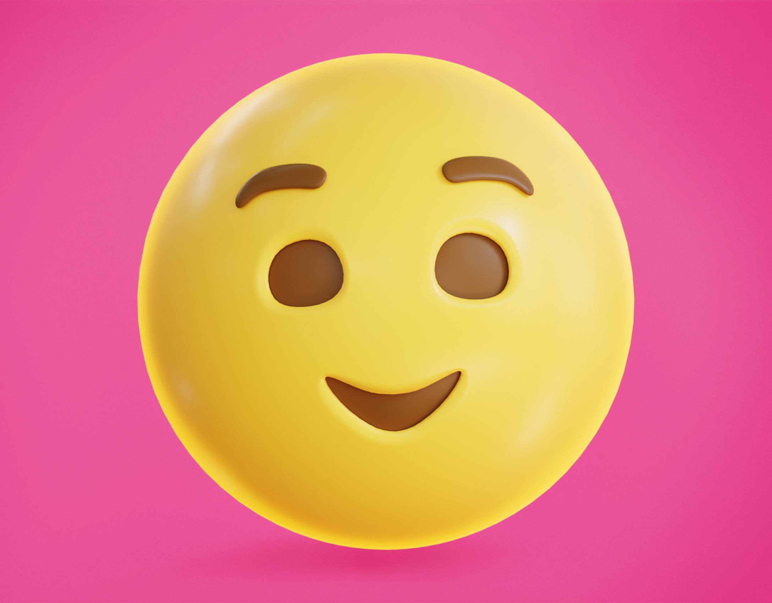 Smiling face Animated Emoji Low-poly 3D model_3