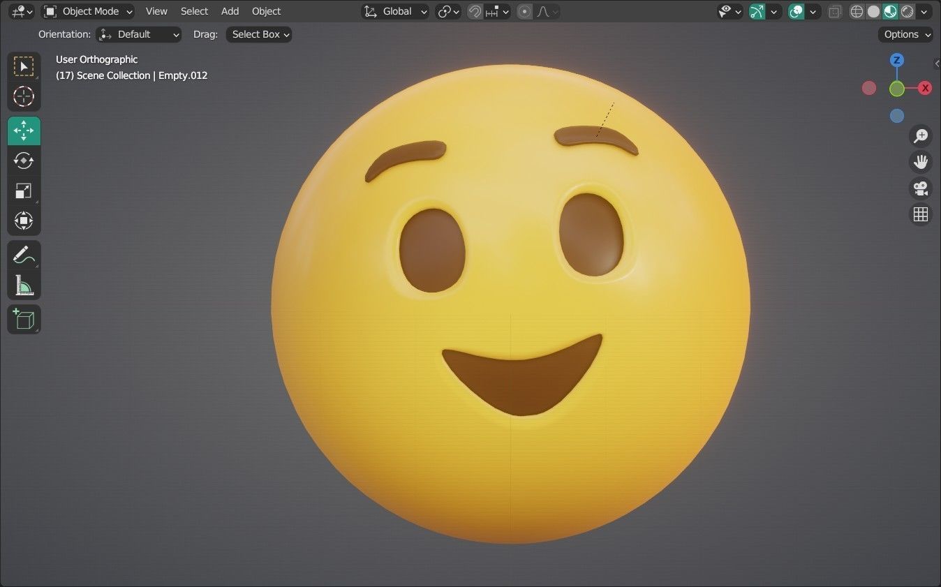 Smiling face Animated Emoji Low-poly 3D model_15