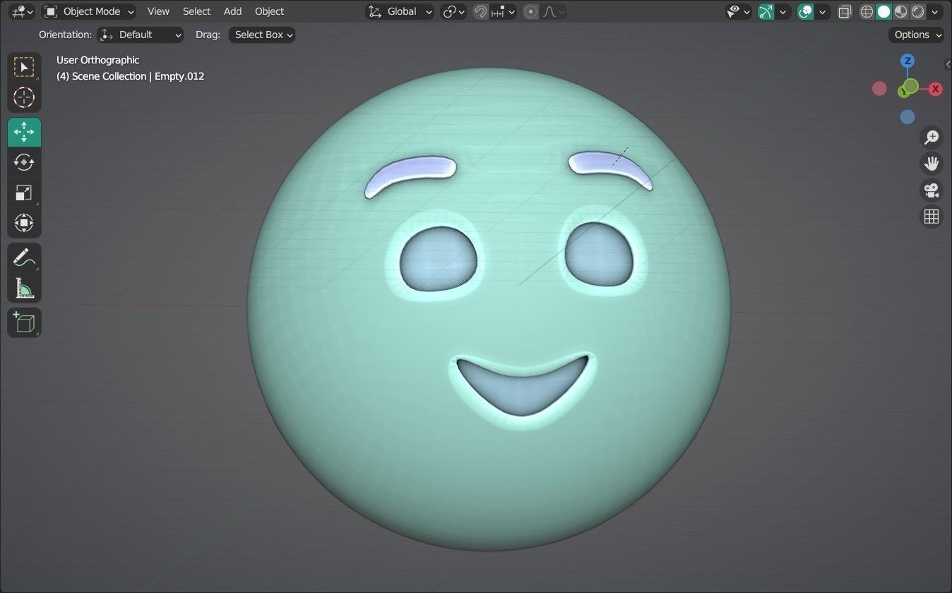 Smiling face Animated Emoji Low-poly 3D model_7