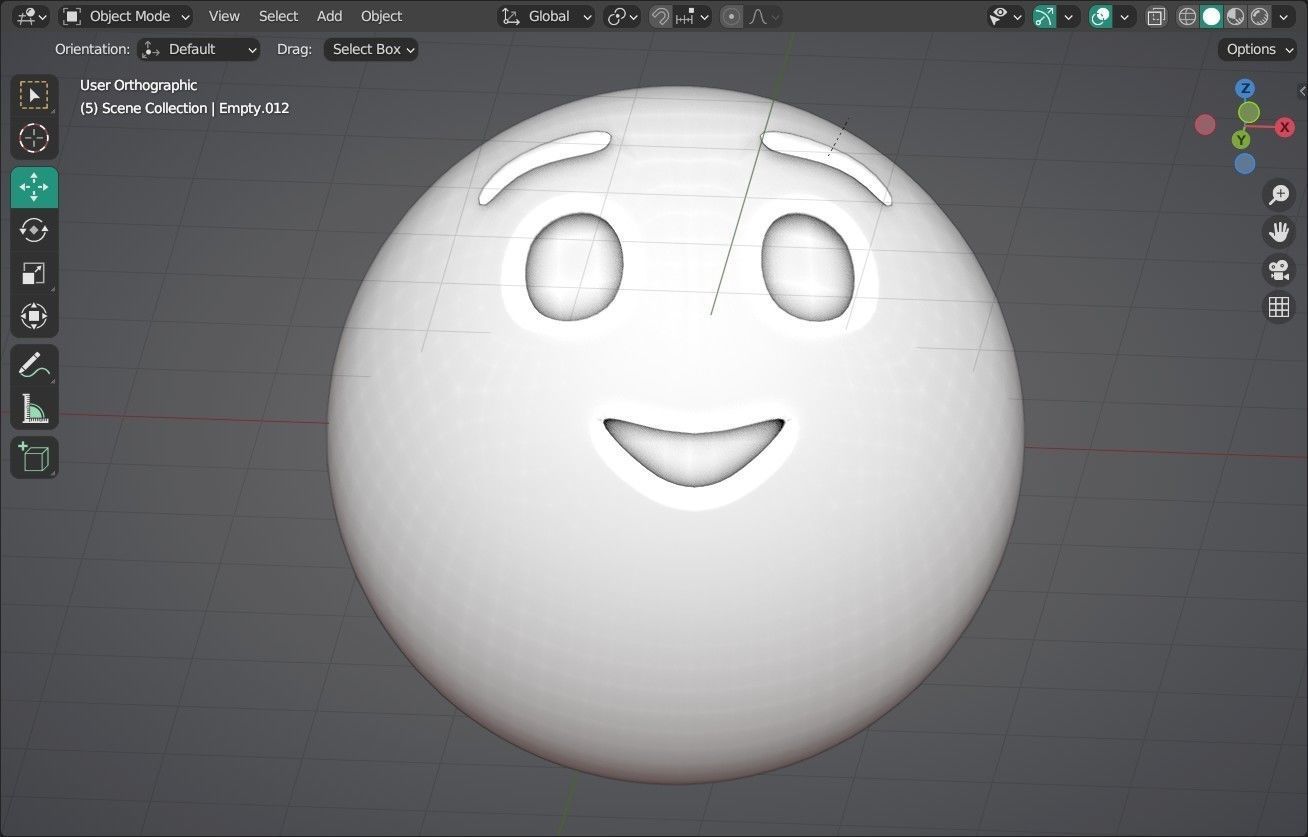 Relieved face Animated Emoji Low-poly 3D model_10