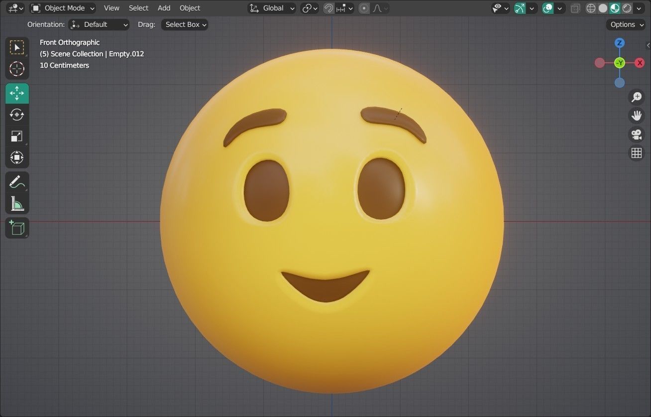 Relieved face Animated Emoji Low-poly 3D model_8