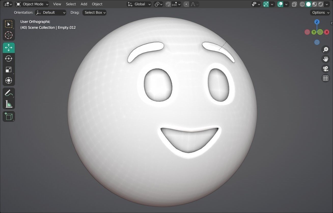 Relieved face Animated Emoji Low-poly 3D model_15