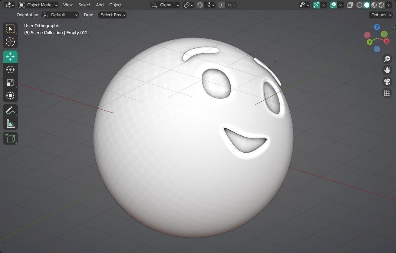 Relieved face Animated Emoji Low-poly 3D model_11