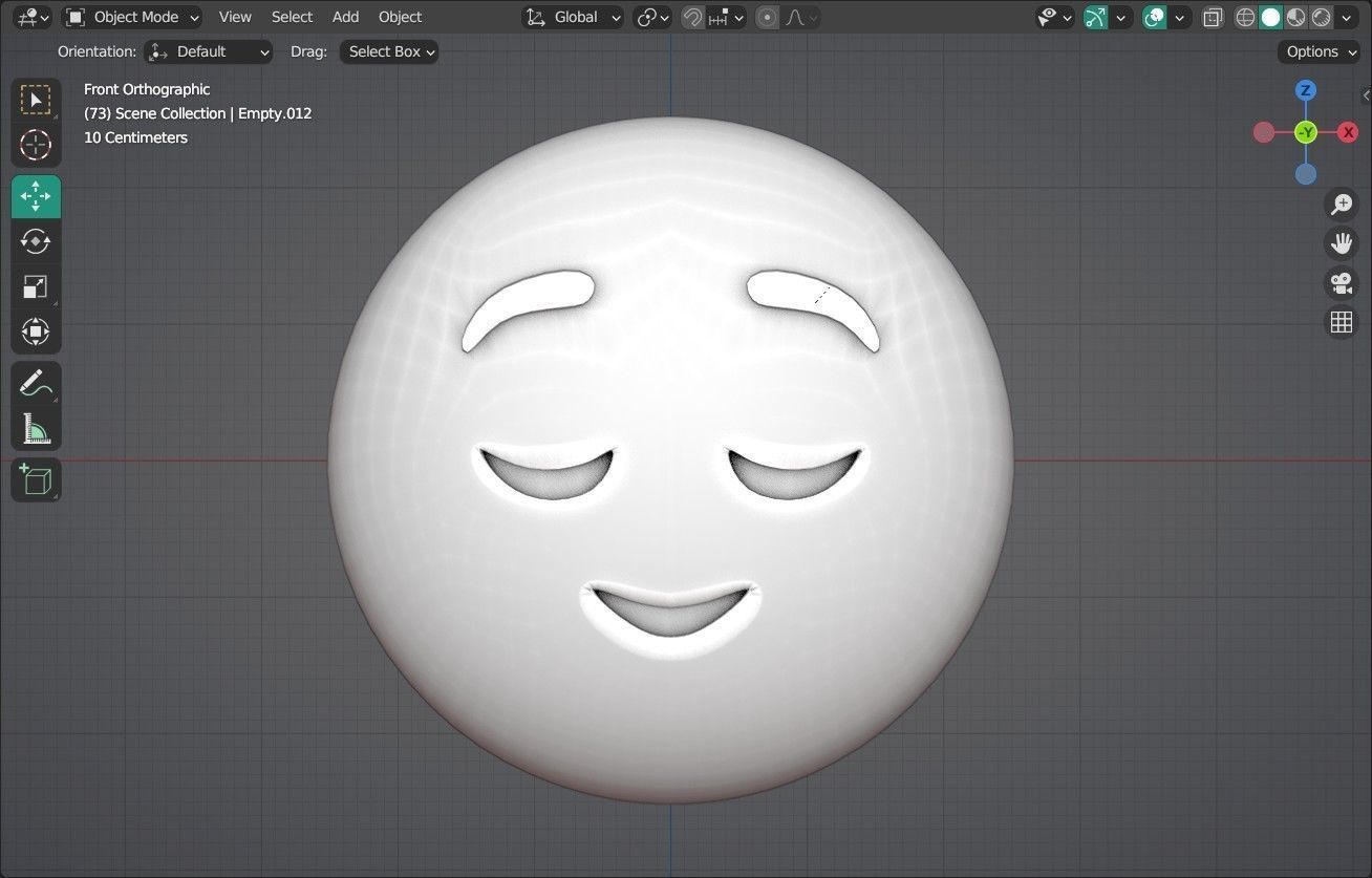 Relieved face Animated Emoji Low-poly 3D model_14