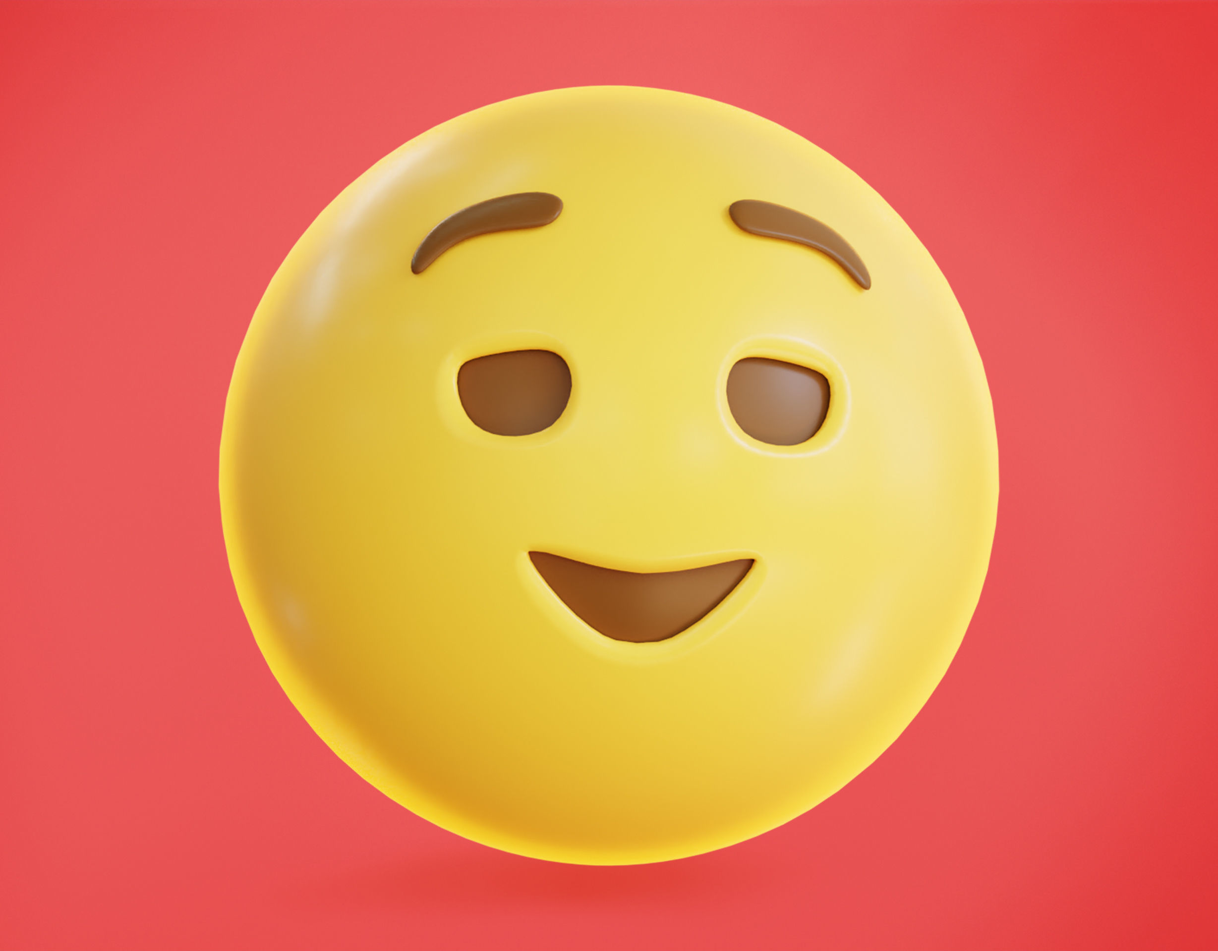 Relieved face Animated Emoji Low-poly 3D model_5