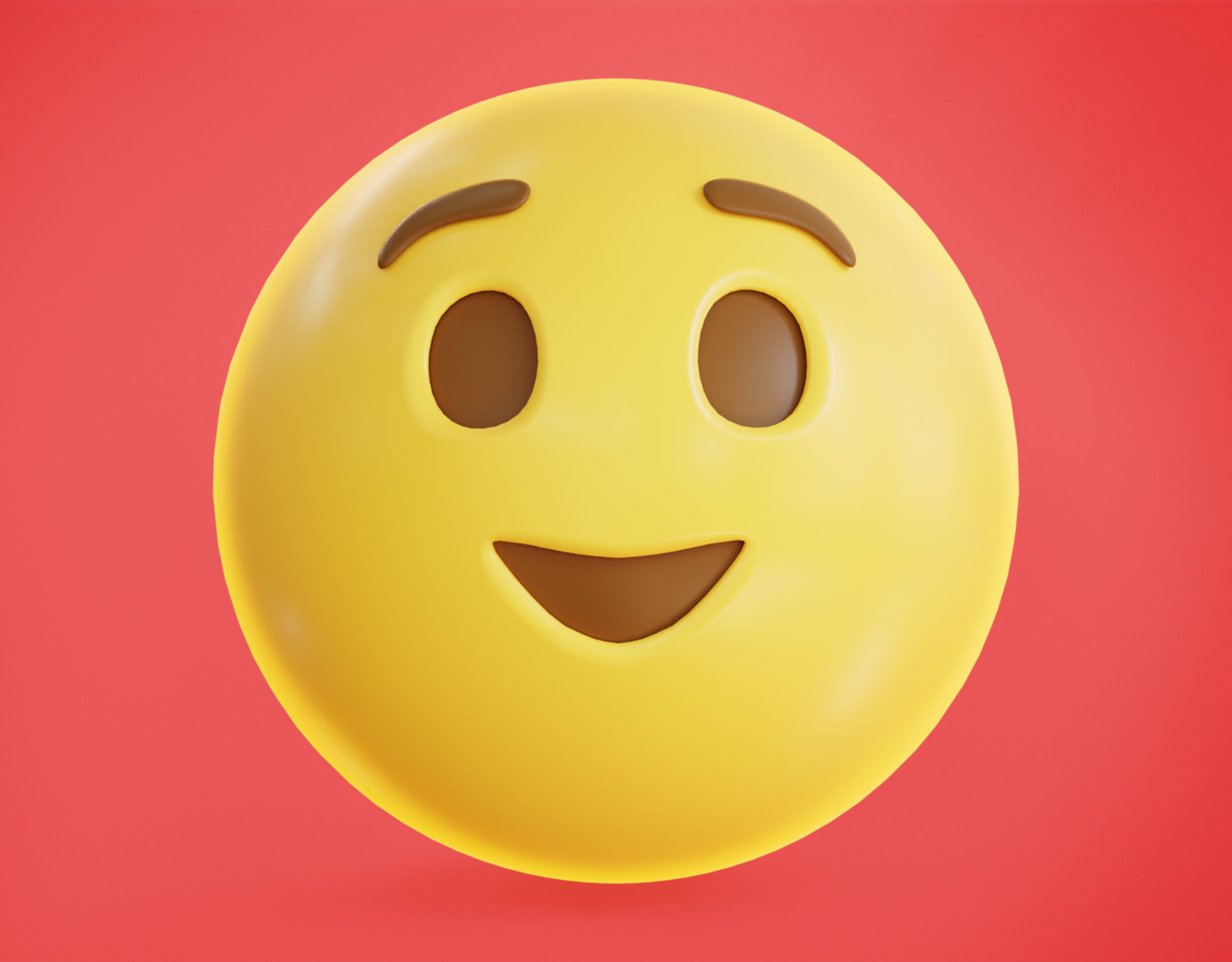 Relieved face Animated Emoji Low-poly 3D model_6