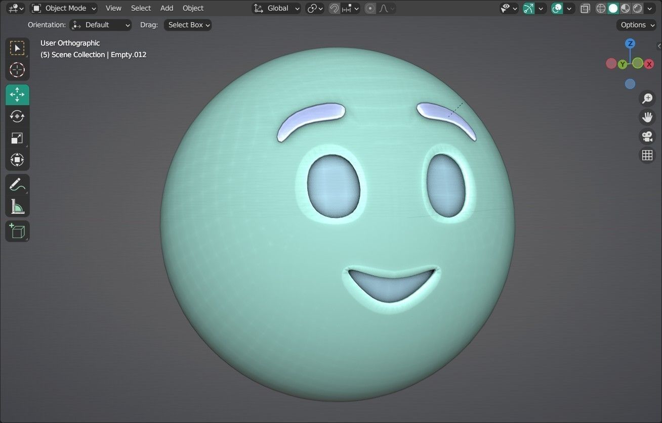 Relieved face Animated Emoji Low-poly 3D model_9