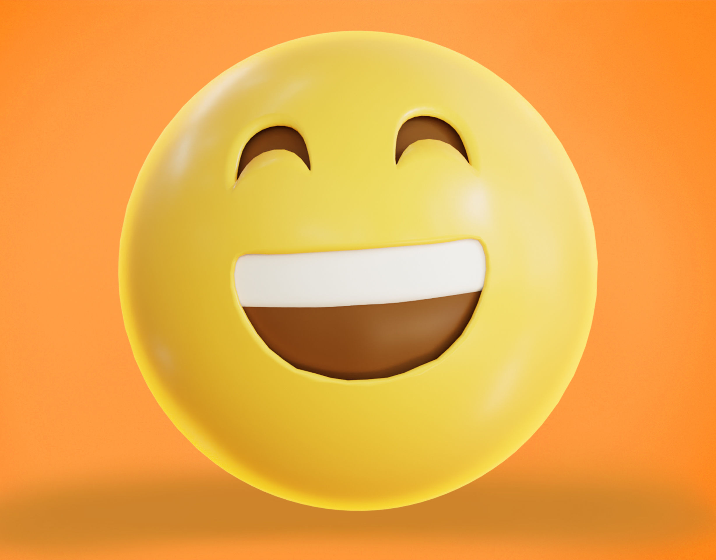 Grinning face with Smiling Eyes Animated Emoji Low-poly 3D model_5