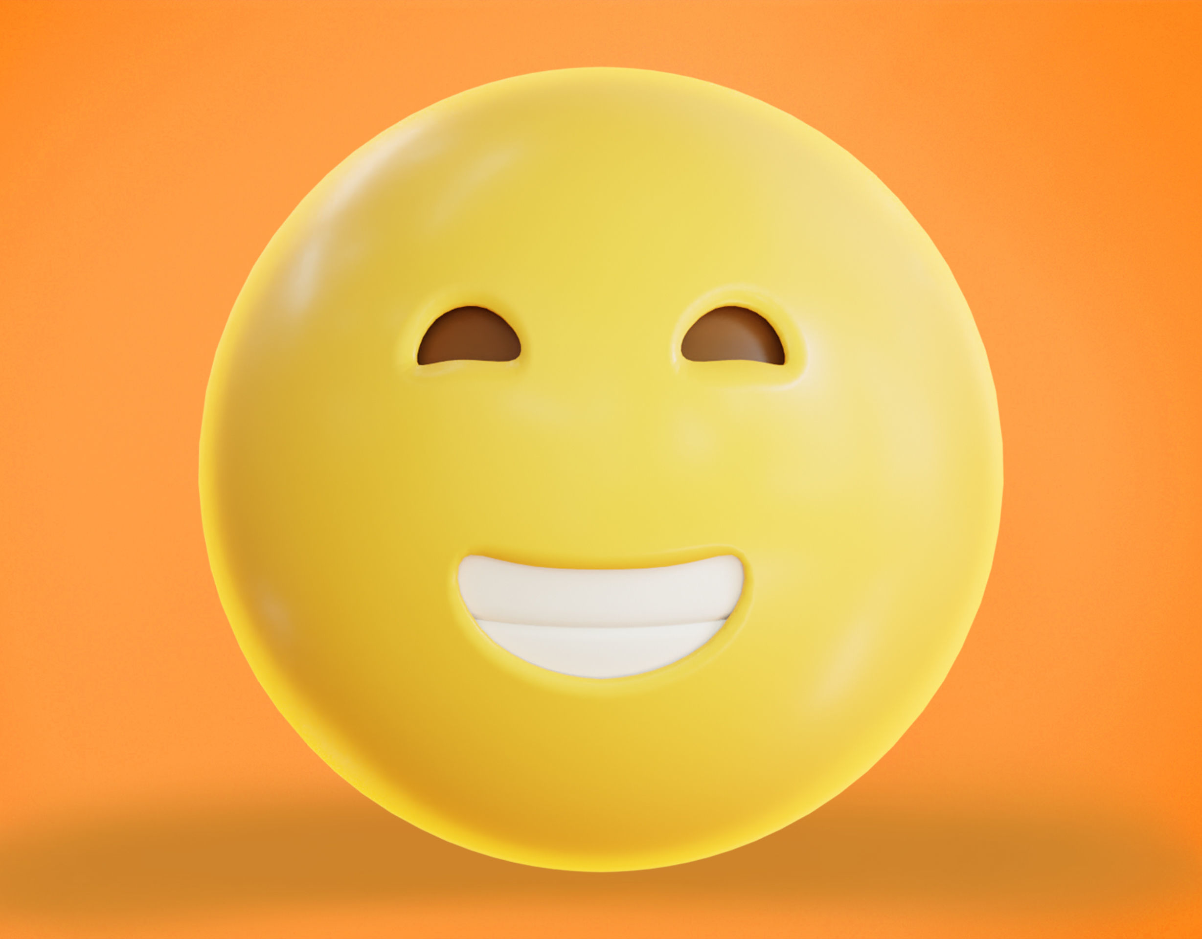 Grinning face with Smiling Eyes Animated Emoji Low-poly 3D model_3