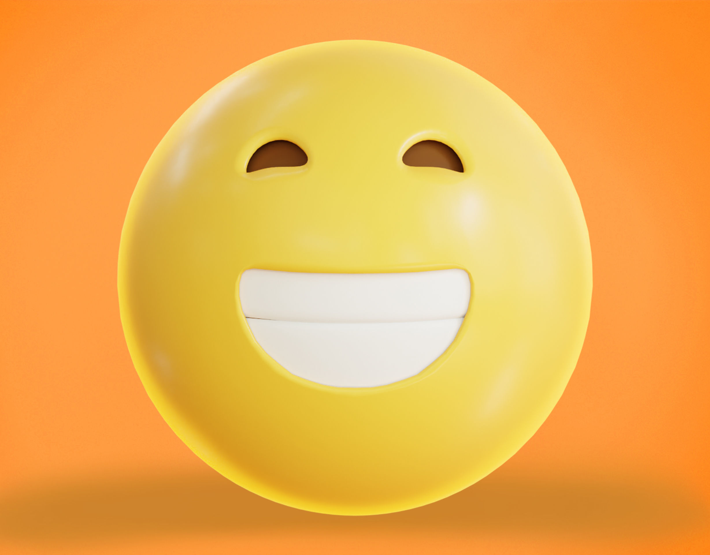 Grinning face with Smiling Eyes Animated Emoji Low-poly 3D model_4