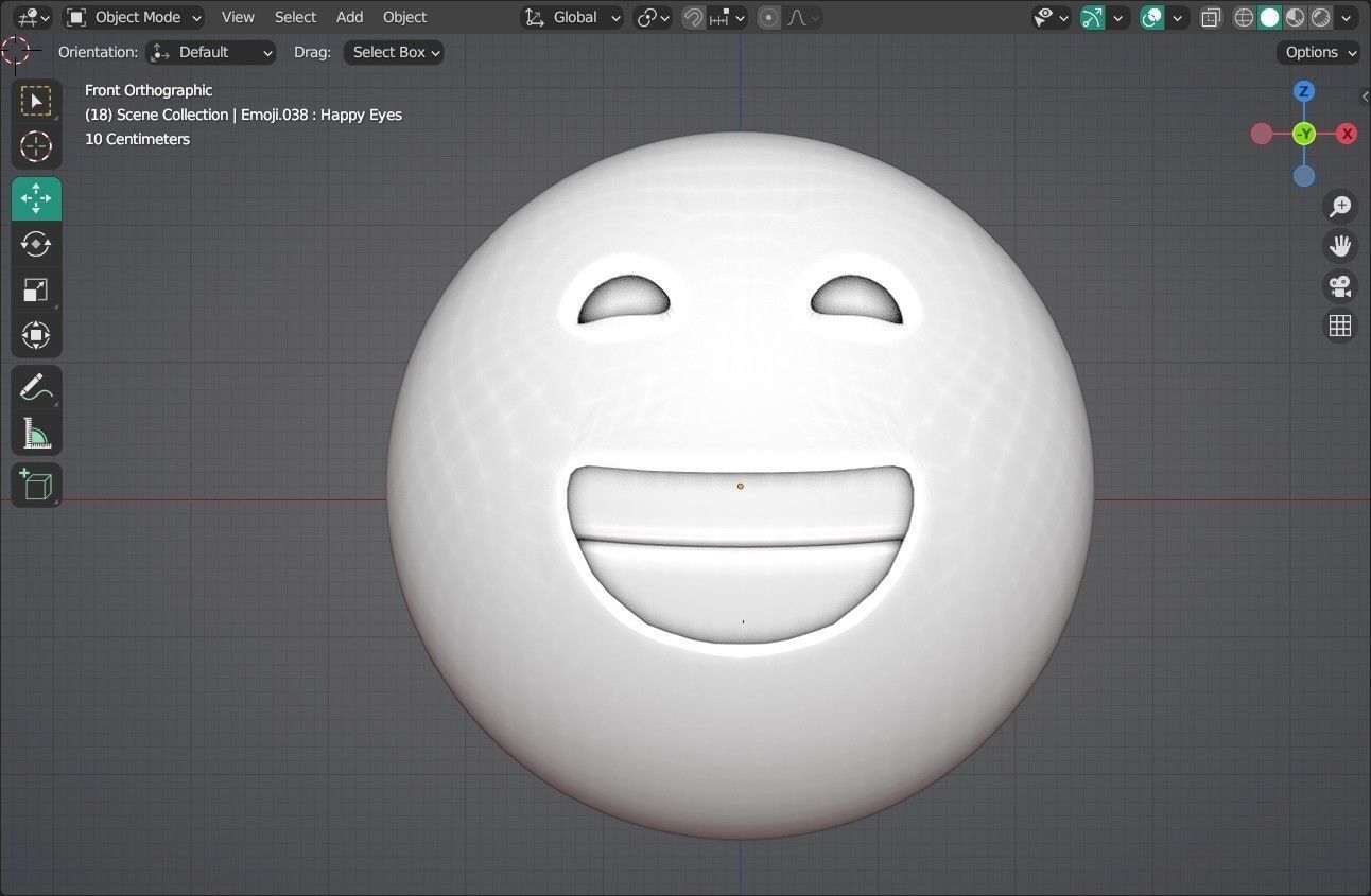 Grinning face with Smiling Eyes Animated Emoji Low-poly 3D model_12