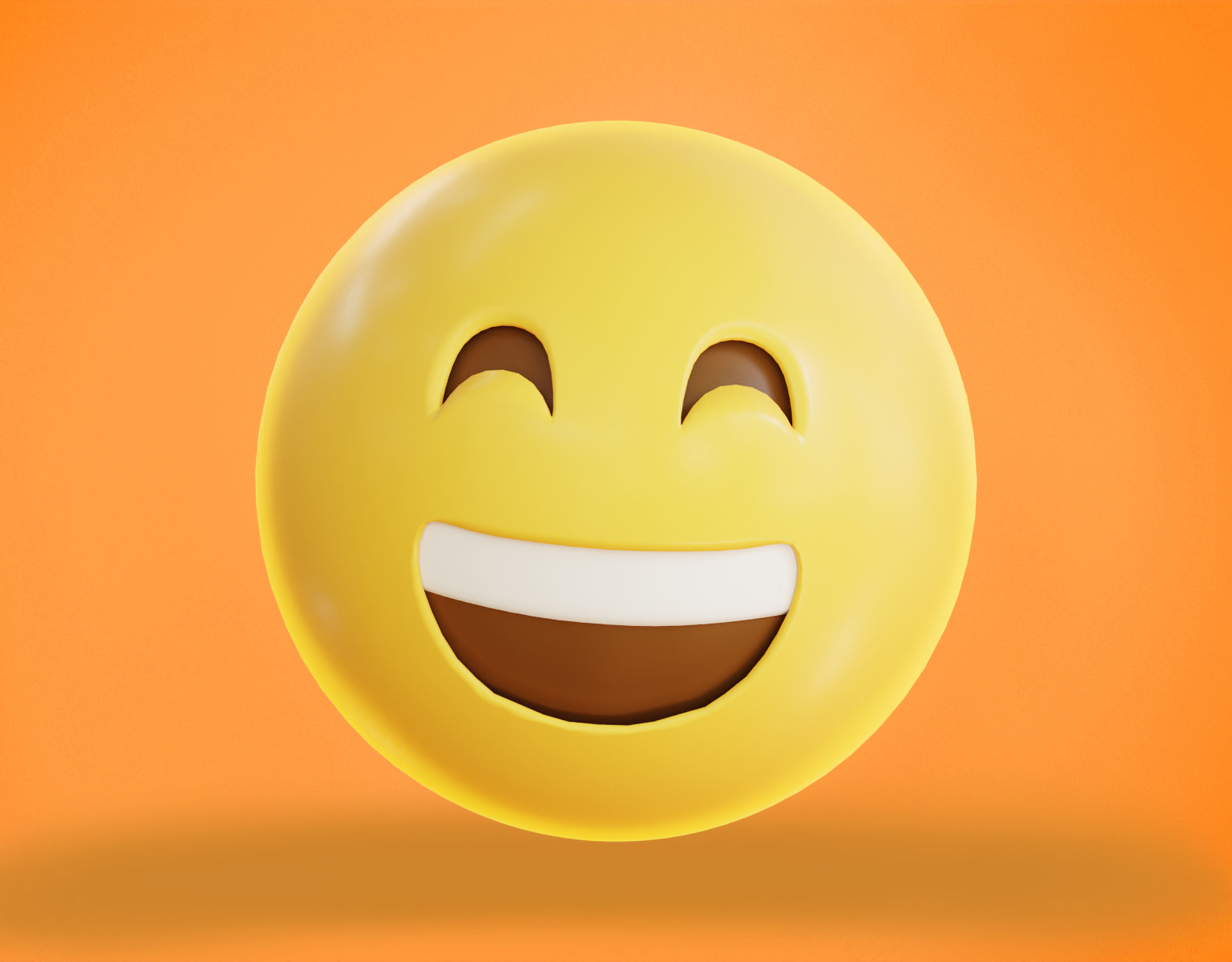 Grinning face with Smiling Eyes Animated Emoji Low-poly 3D model_2