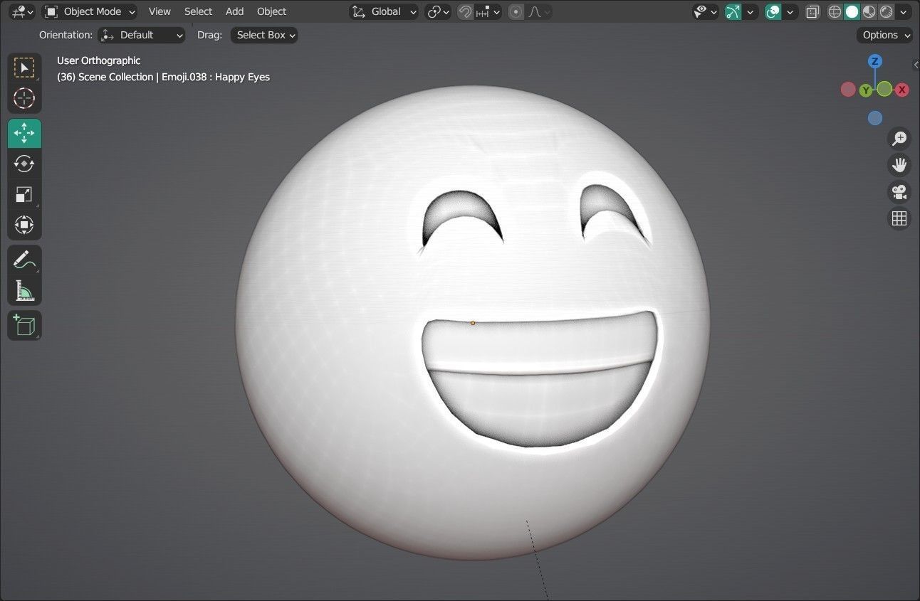 Grinning face with Smiling Eyes Animated Emoji Low-poly 3D model_13