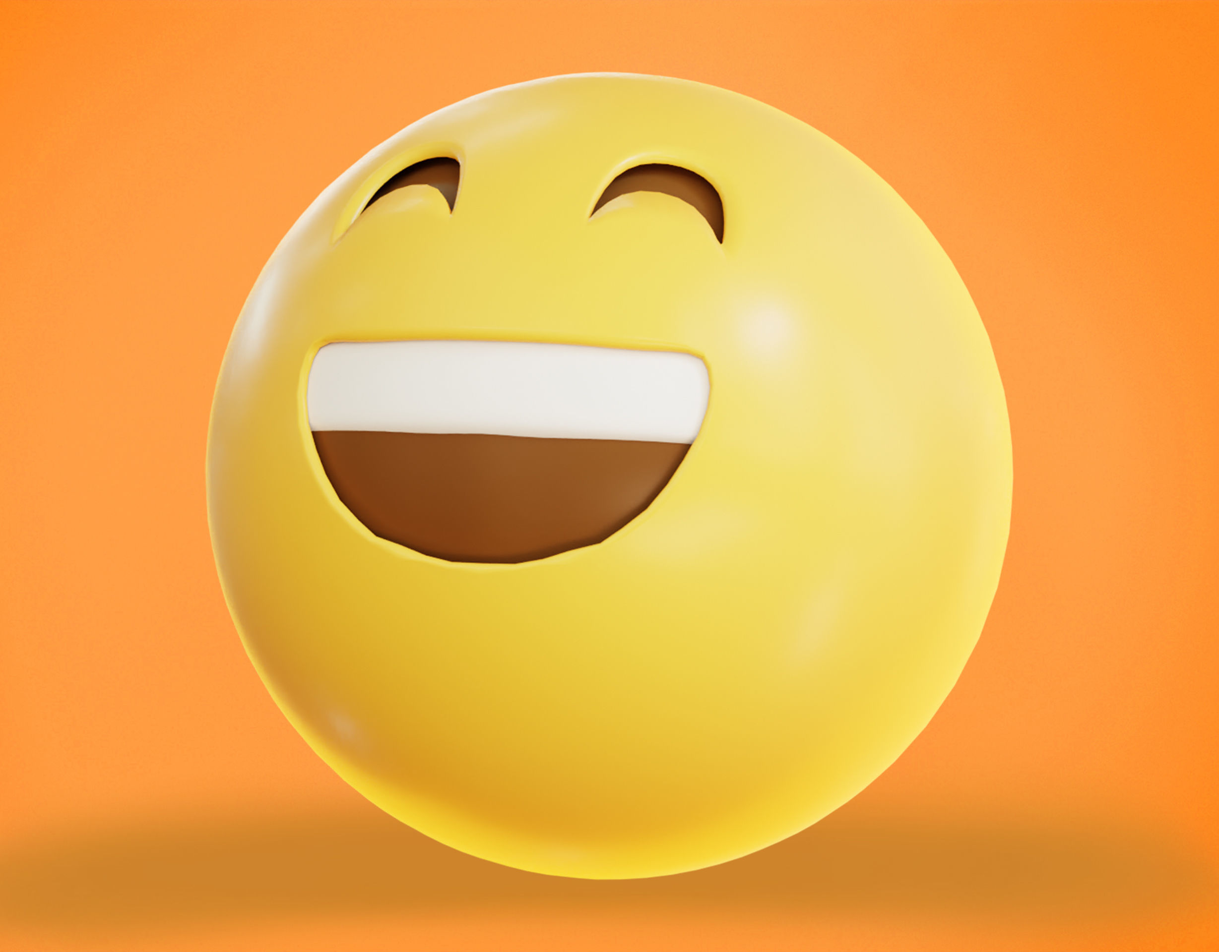 Grinning face with Smiling Eyes Animated Emoji Low-poly 3D model_6
