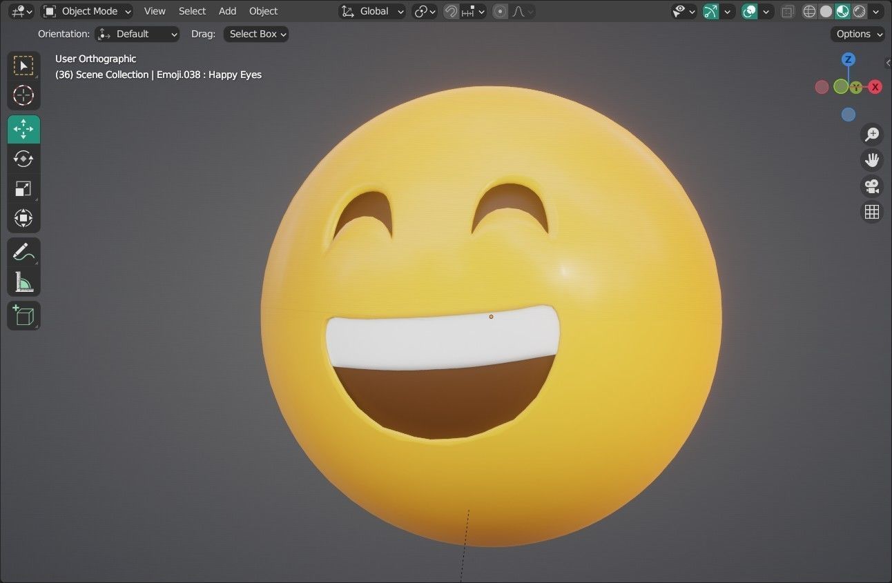 Grinning face with Smiling Eyes Animated Emoji Low-poly 3D model_14