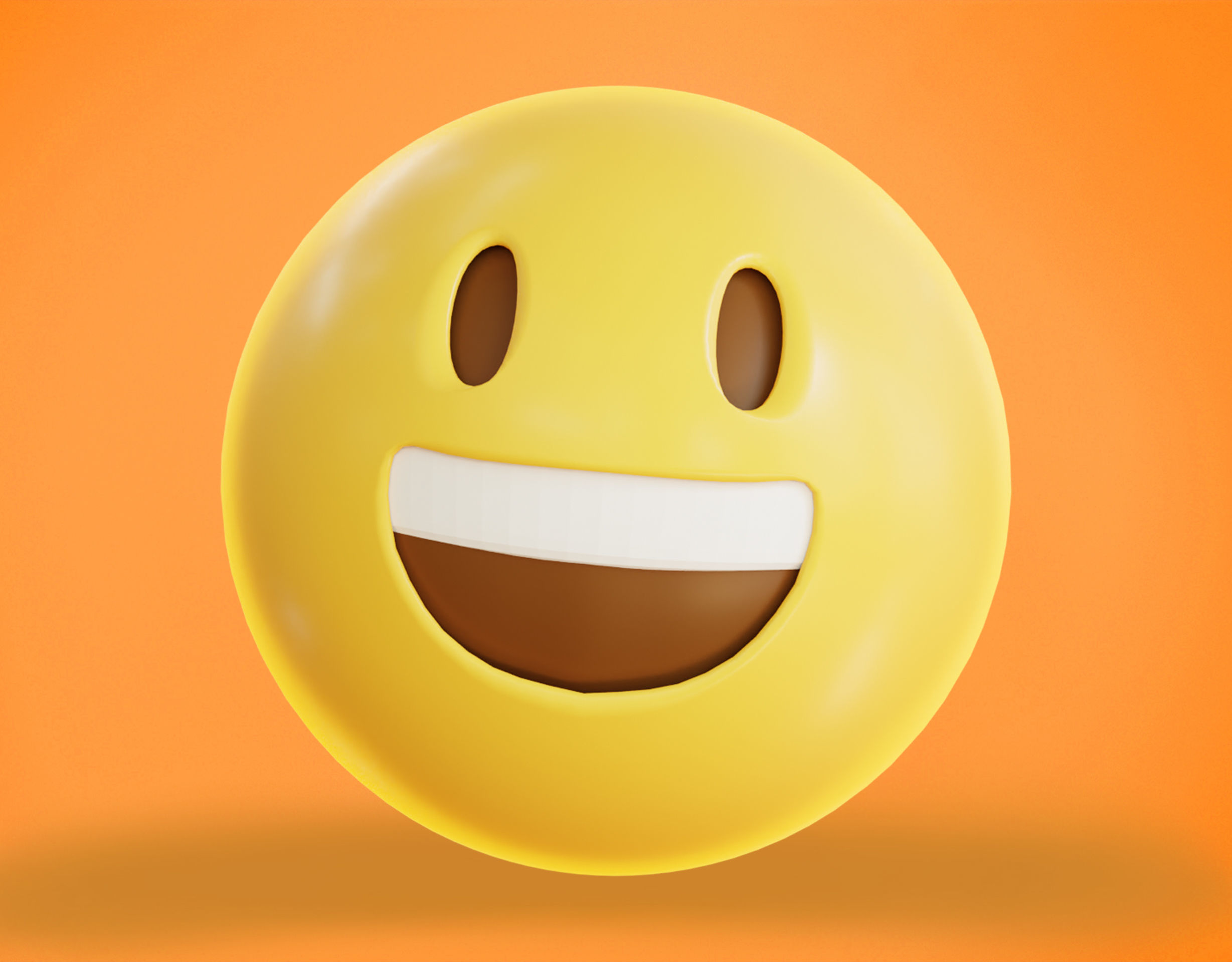 Grinning face Animated Emoji Low-poly 3D model_10