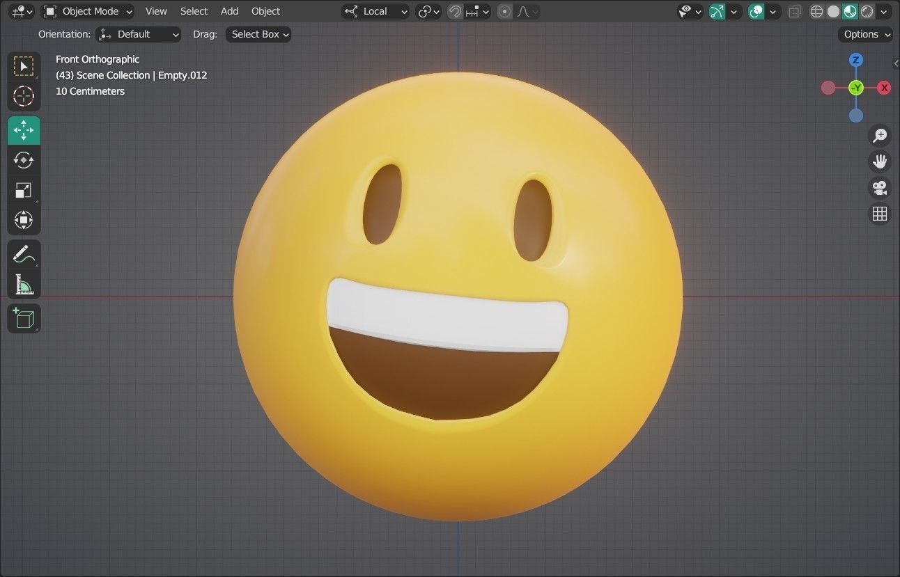 Grinning face Animated Emoji Low-poly 3D model_14