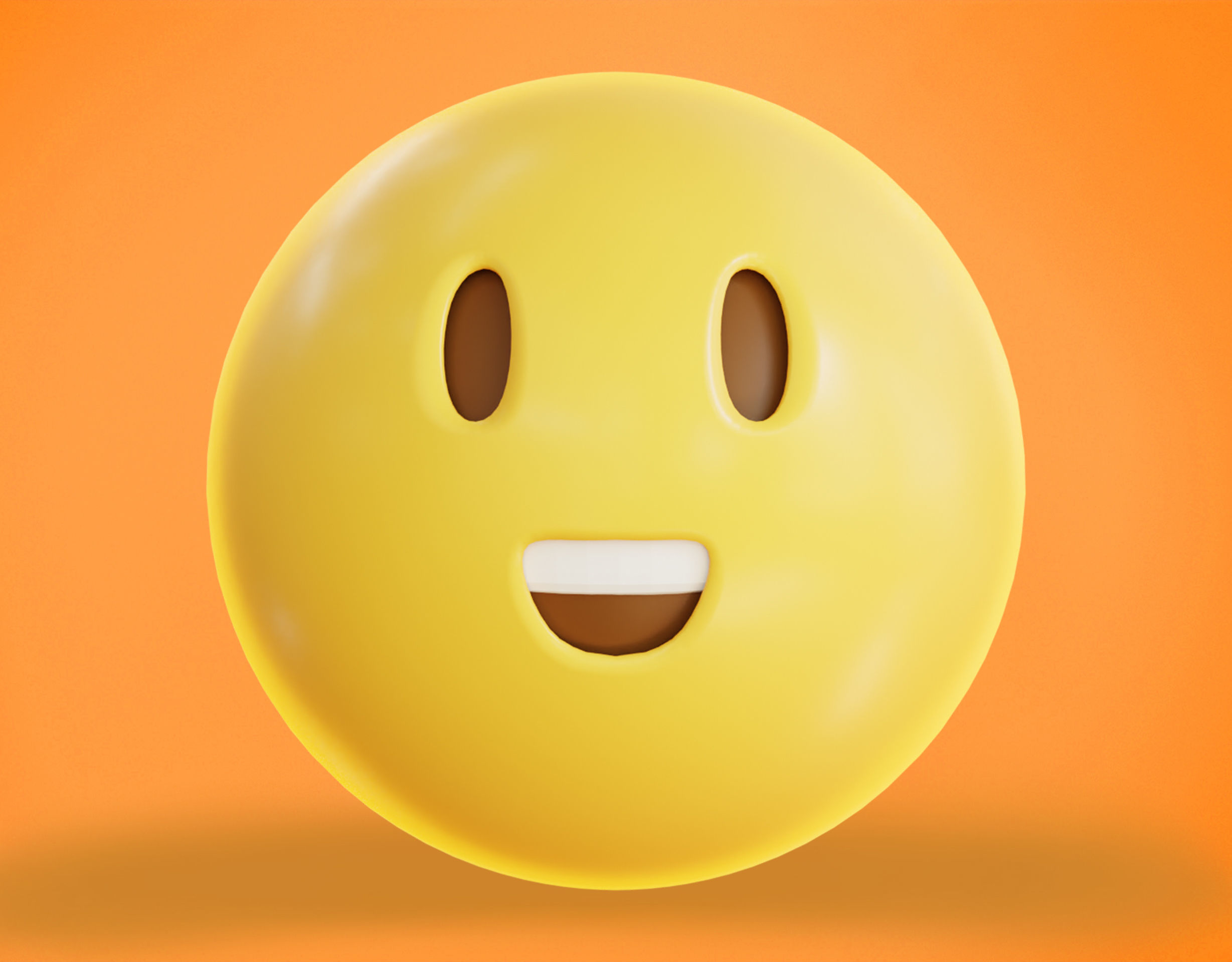 Grinning face Animated Emoji Low-poly 3D model_8