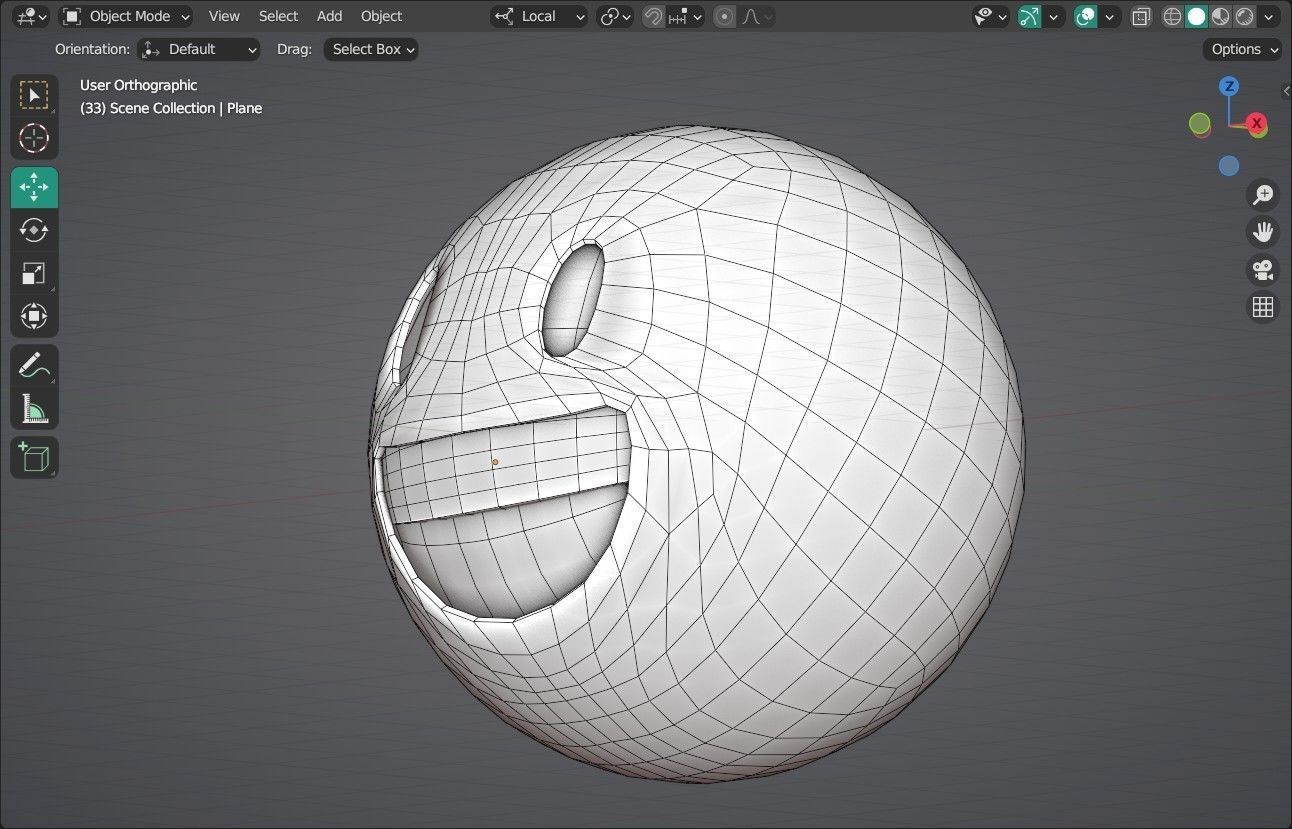 Grinning face Animated Emoji Low-poly 3D model_6