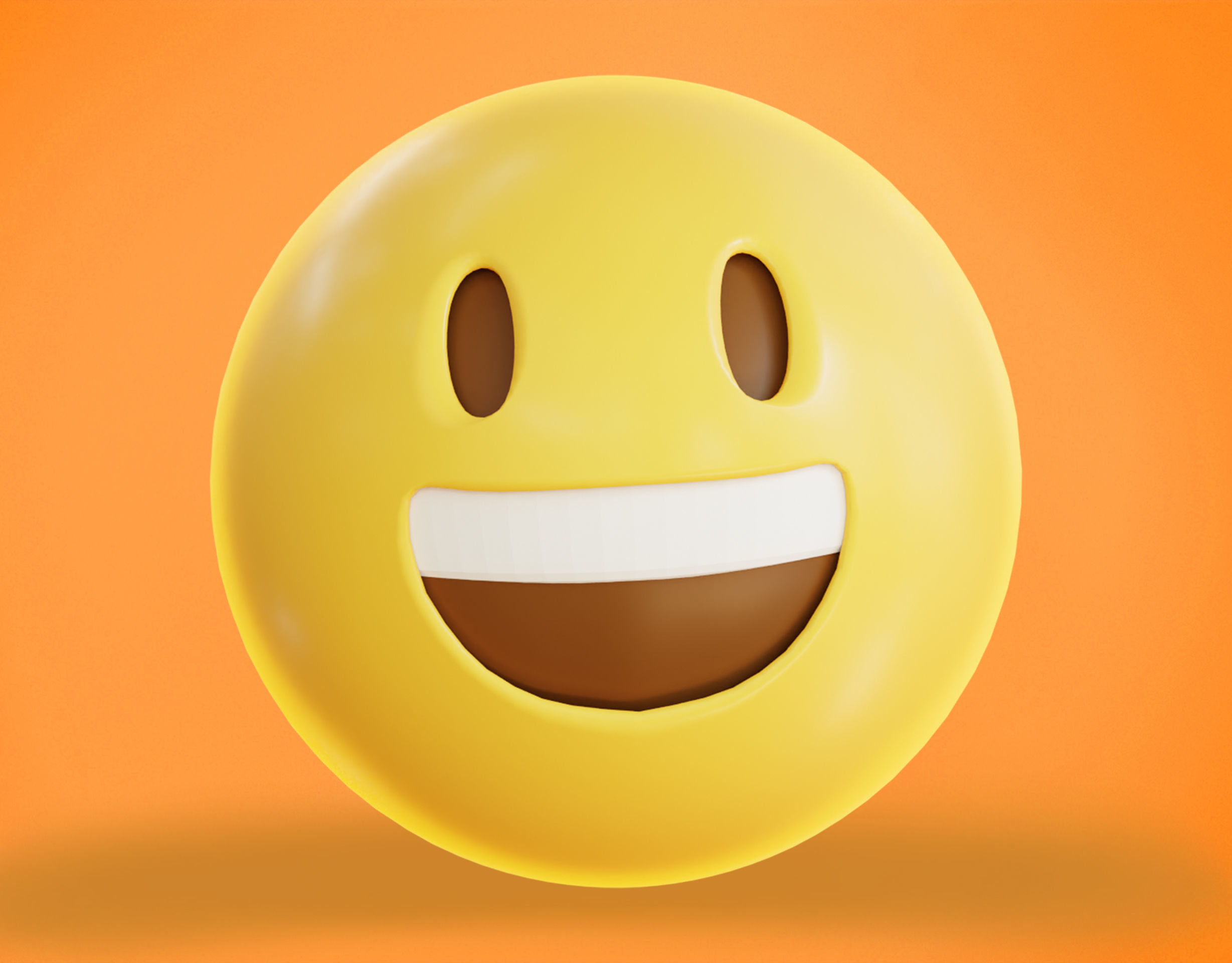 Grinning face Animated Emoji Low-poly 3D model_9