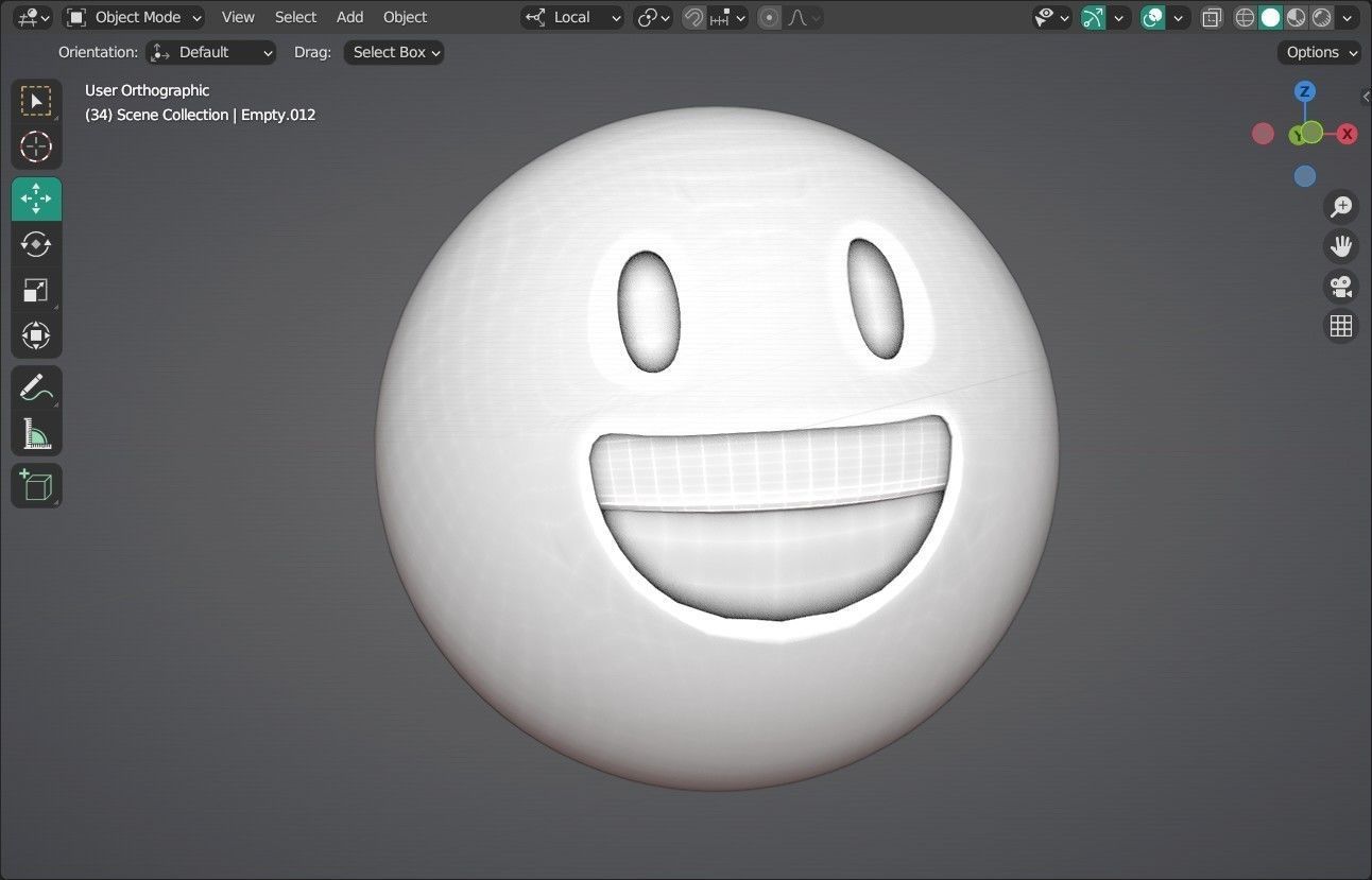 Grinning face Animated Emoji Low-poly 3D model_13