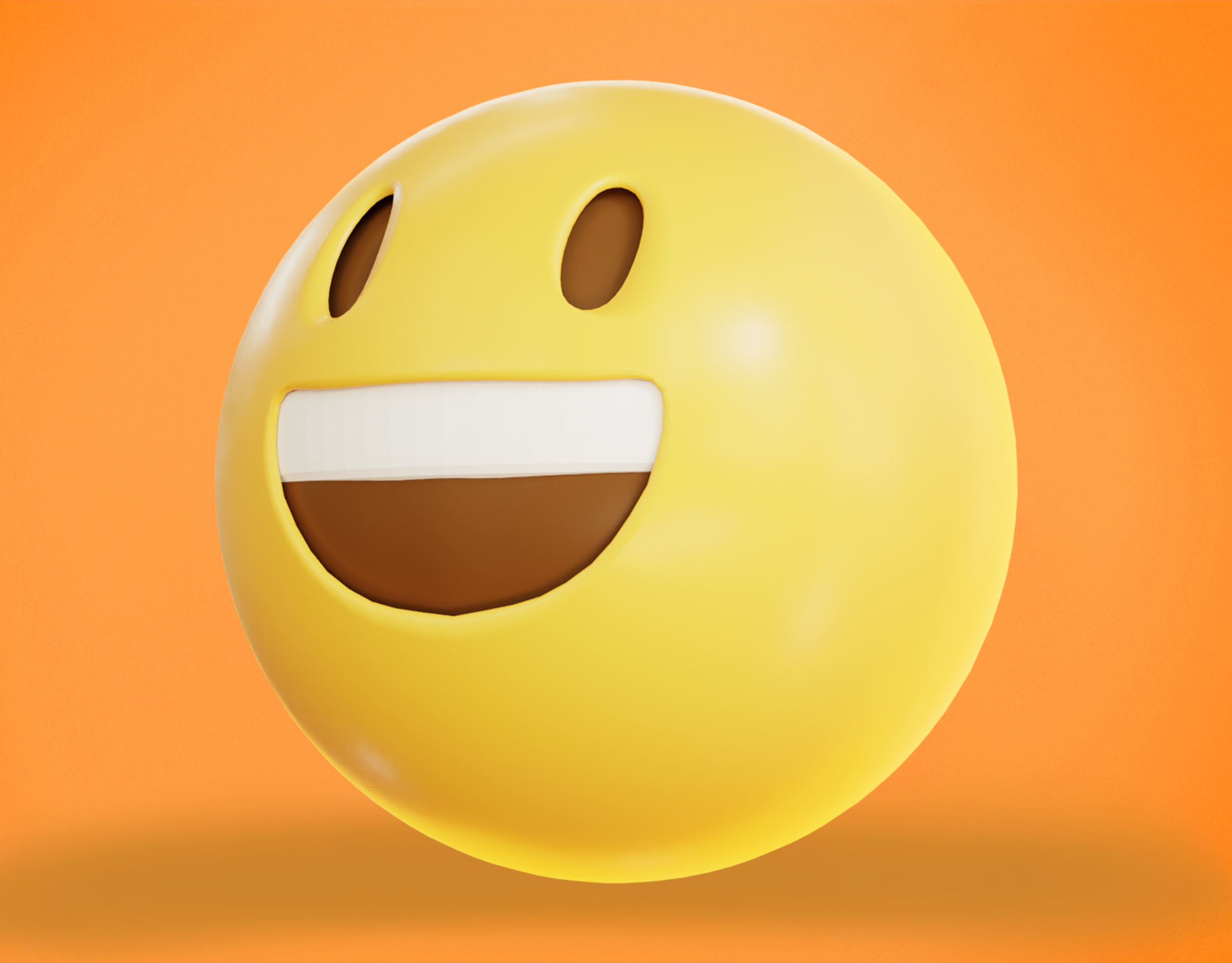 Grinning face Animated Emoji Low-poly 3D model_11