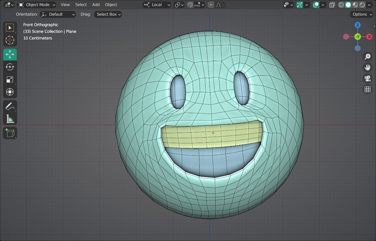 Grinning face Animated Emoji Low-poly 3D model_4