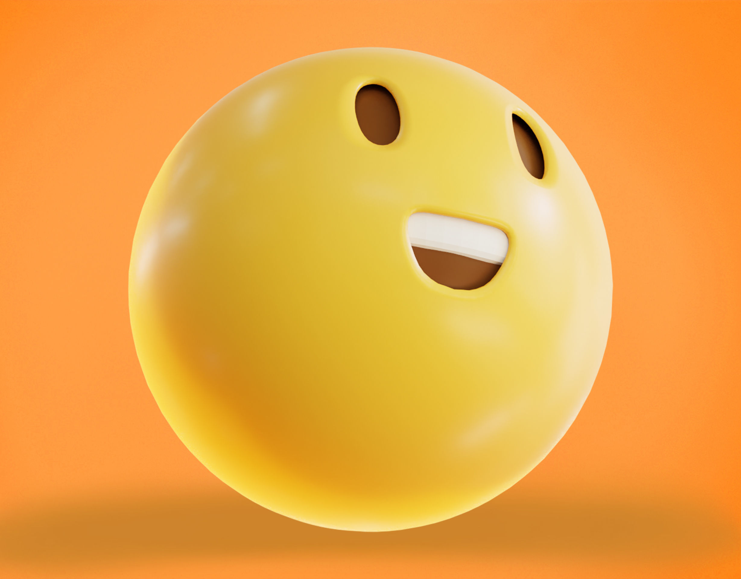 Grinning face Animated Emoji Low-poly 3D model_12