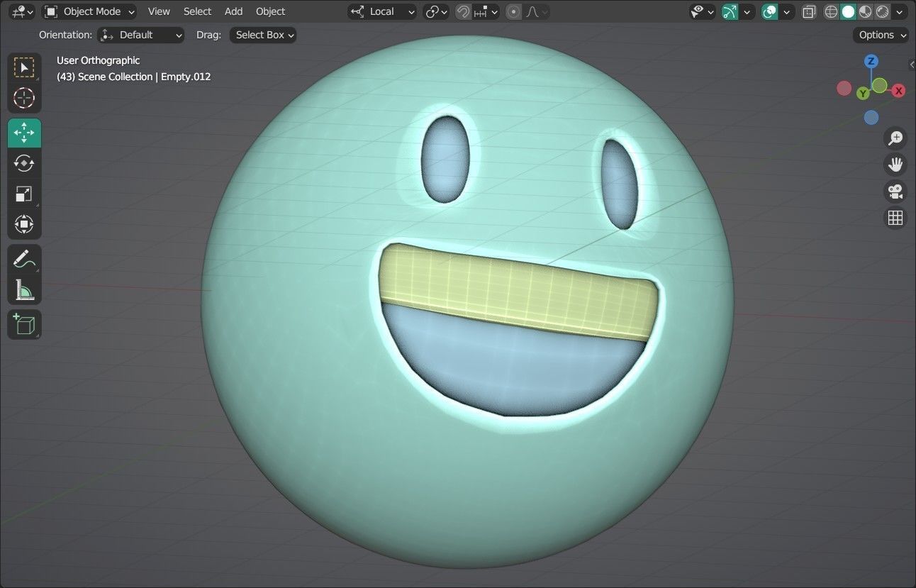 Grinning face Animated Emoji Low-poly 3D model_3