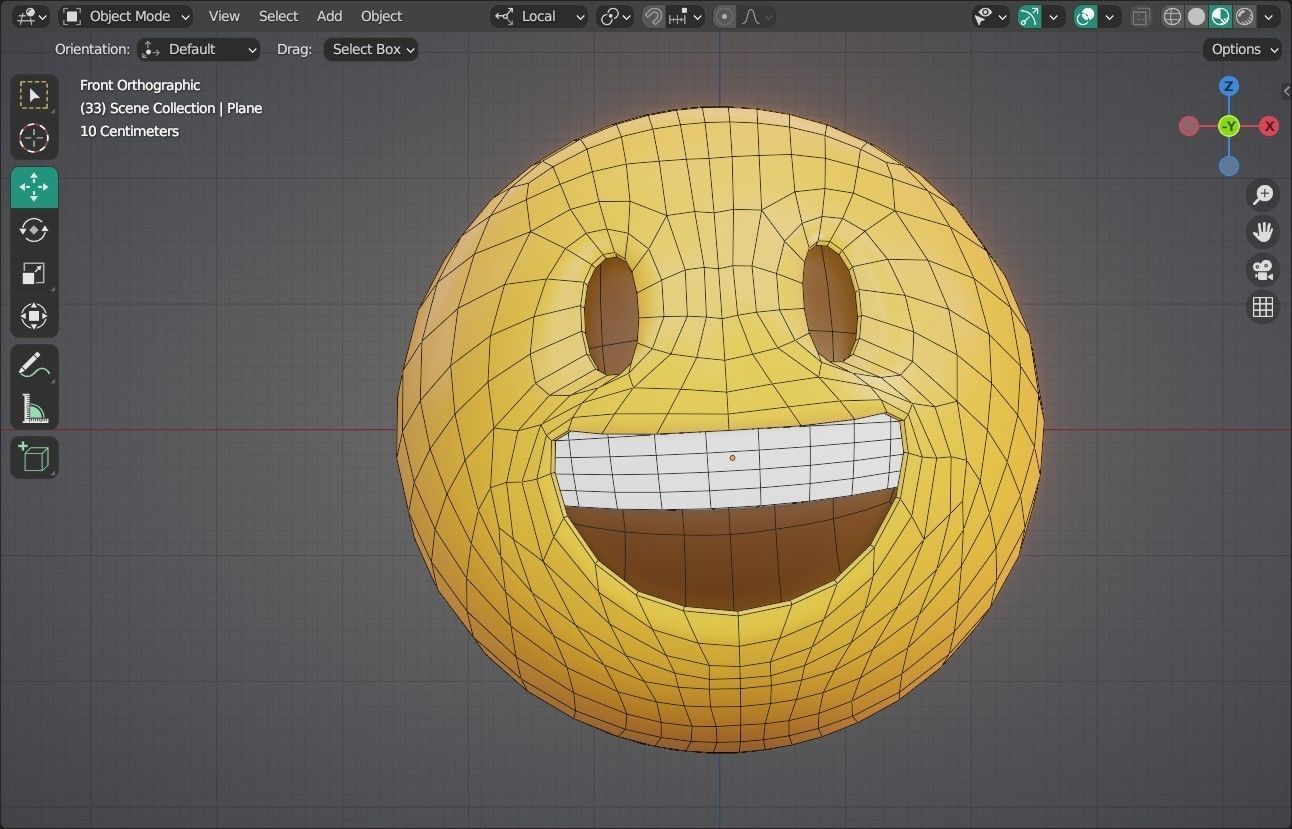 Grinning face Animated Emoji Low-poly 3D model_5