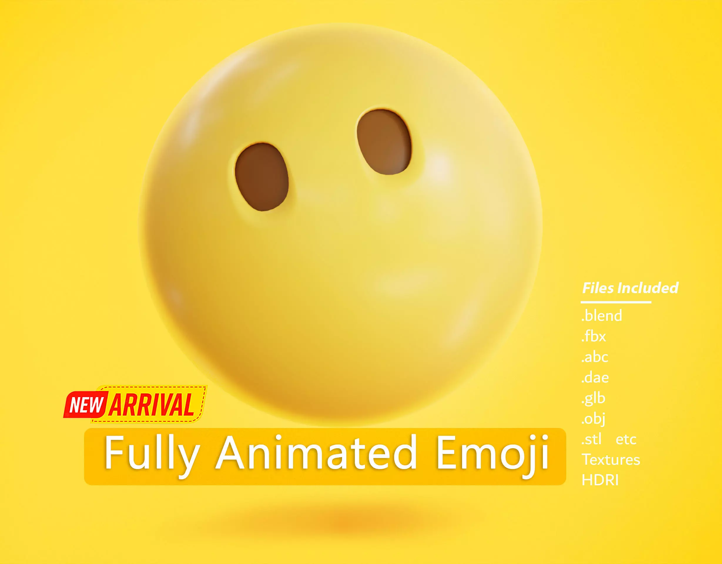 Face without mouth Animated Emoji Low-poly 3D model_0