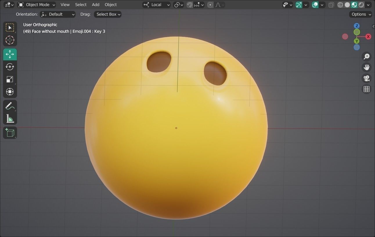 Face without mouth Animated Emoji Low-poly 3D model_5