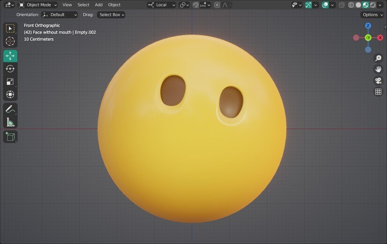 Face without mouth Animated Emoji Low-poly 3D model_11