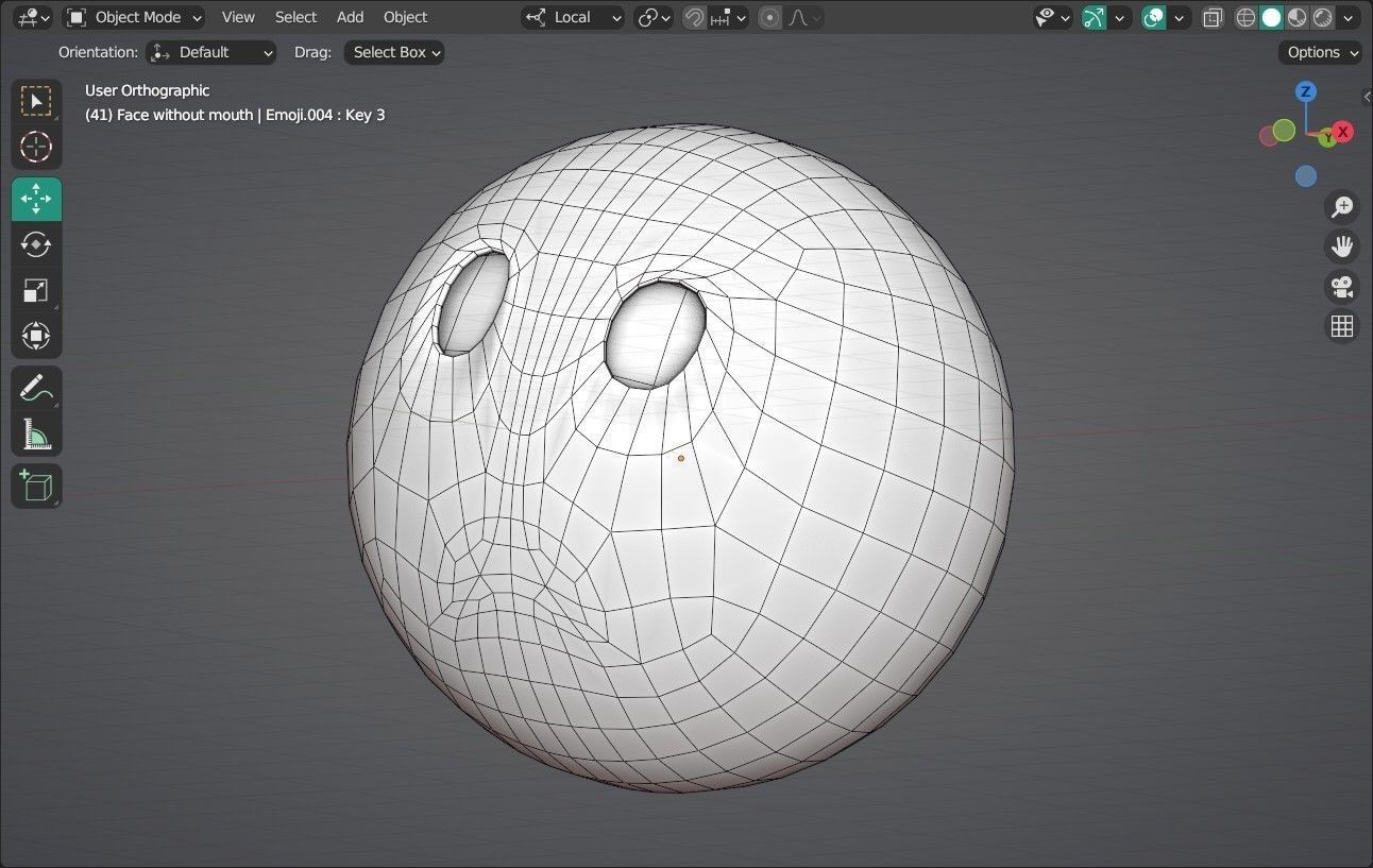 Face without mouth Animated Emoji Low-poly 3D model_13
