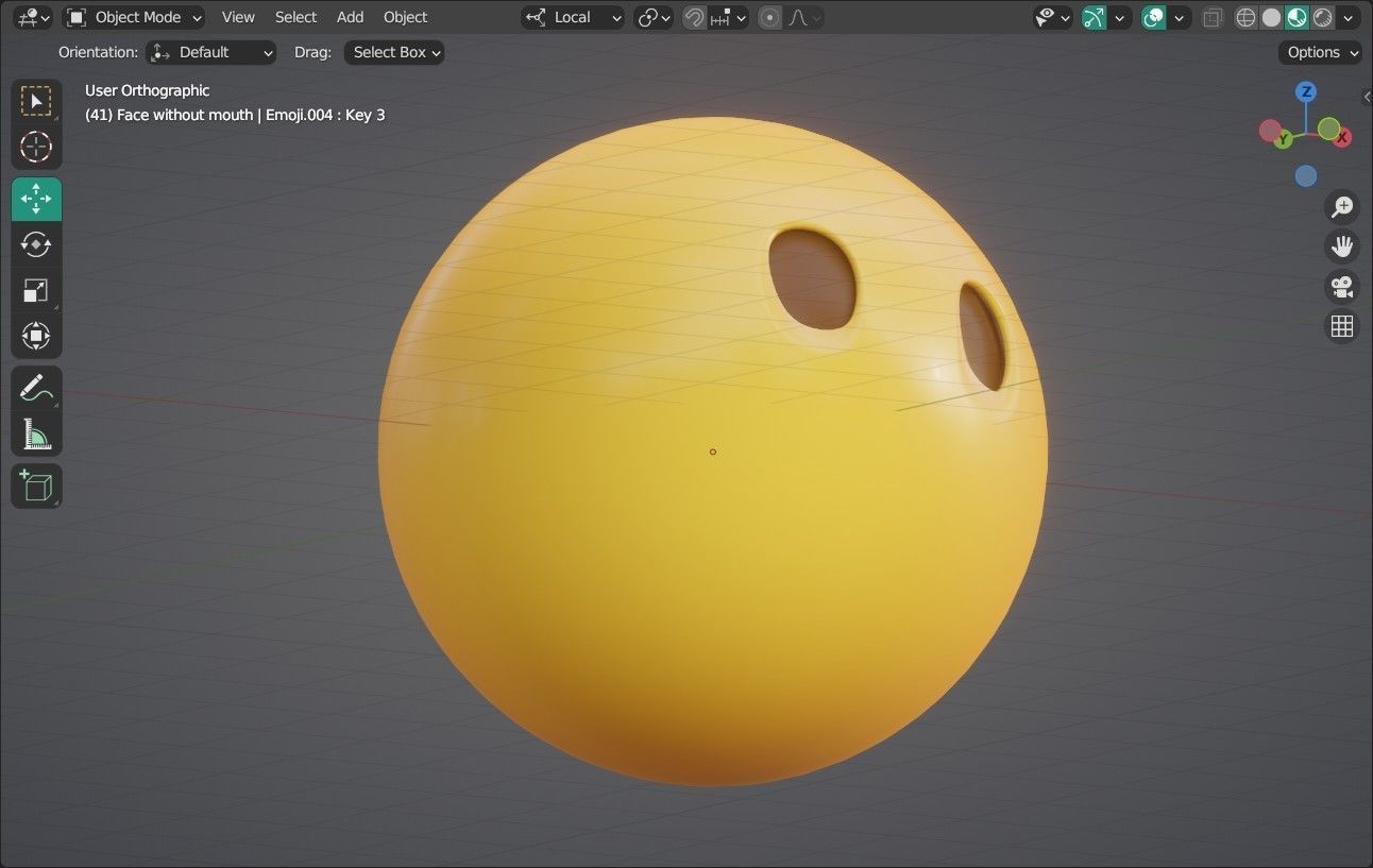 Face without mouth Animated Emoji Low-poly 3D model_3