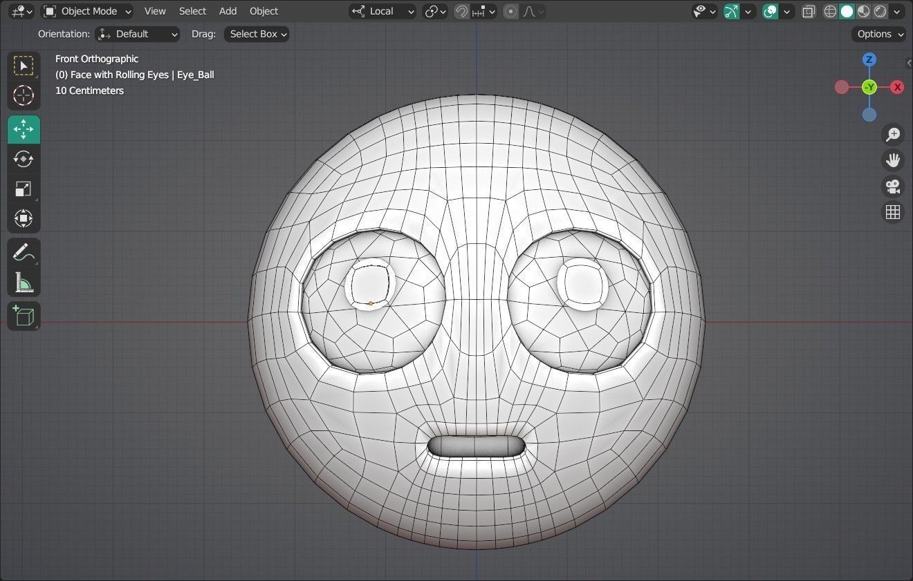 Face with Rolling Eyes Animated Emoji Low-poly 3D model_8