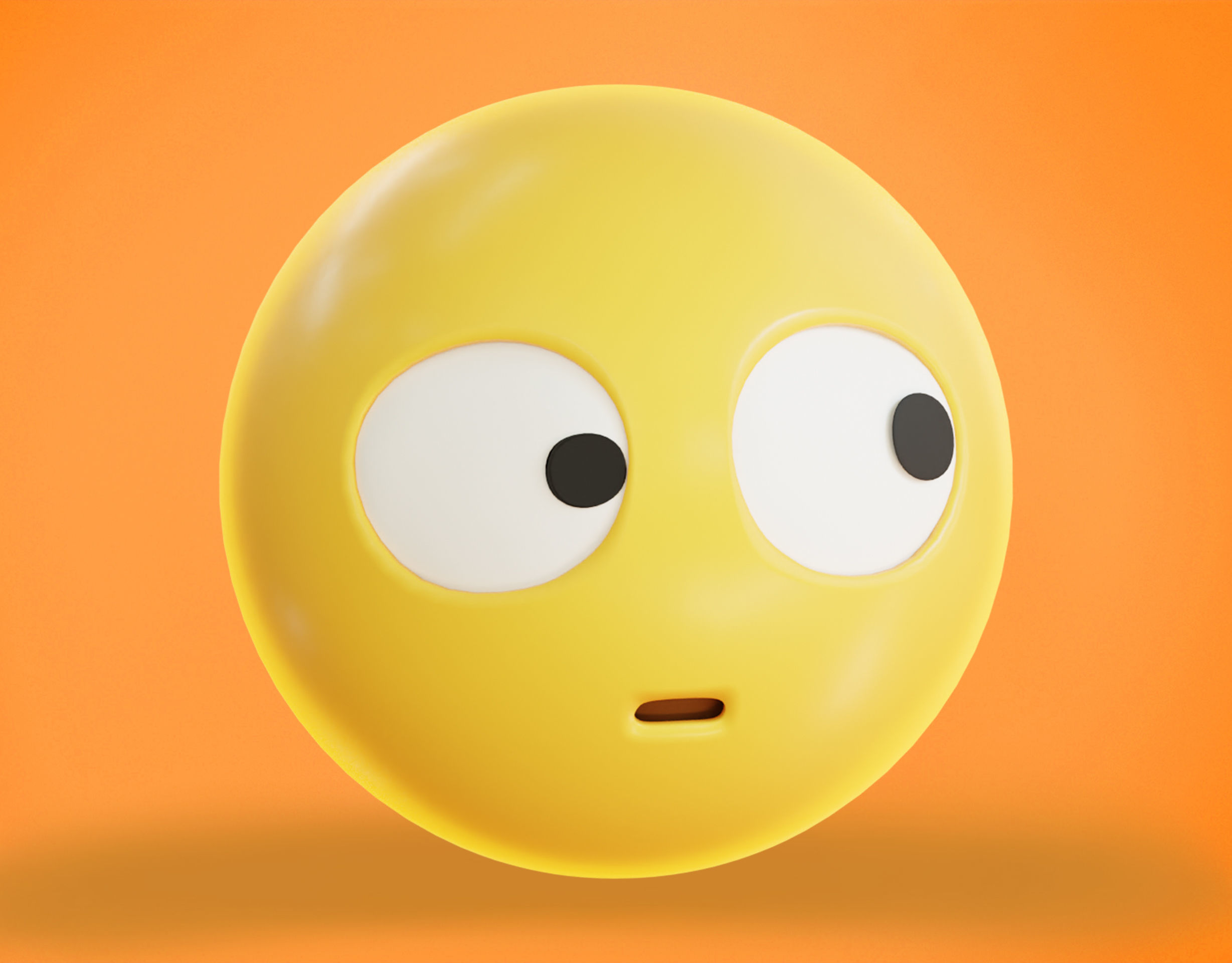 Face with Rolling Eyes Animated Emoji Low-poly 3D model_10