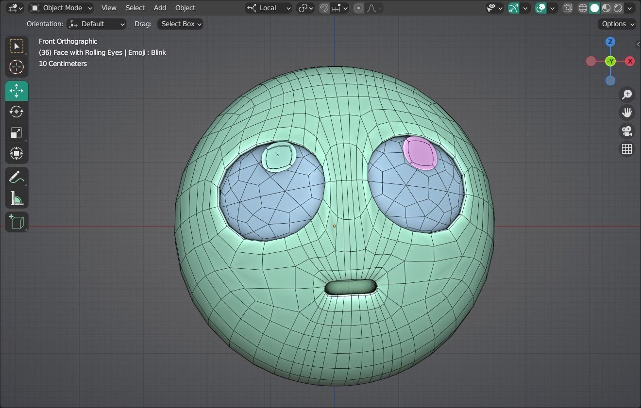 Face with Rolling Eyes Animated Emoji Low-poly 3D model_7